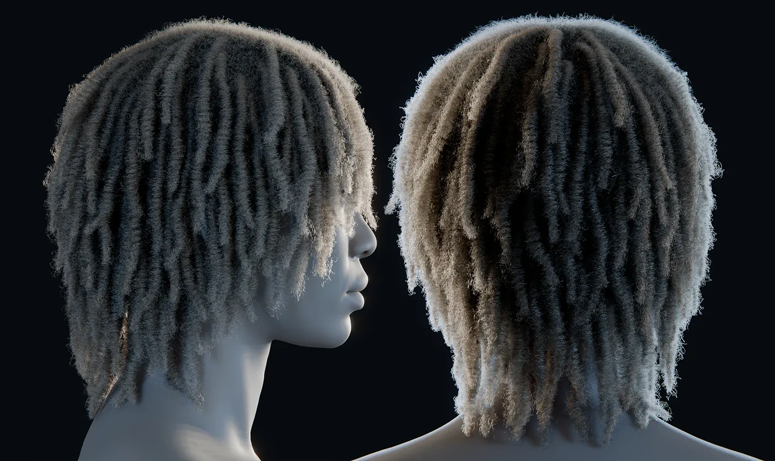 PixelHair Hairstyle - Dreads 012 (Hair for blender/ unreal engine / metahuman) Afro hair | Kinky hair | 4c Hair | African / African American Hair