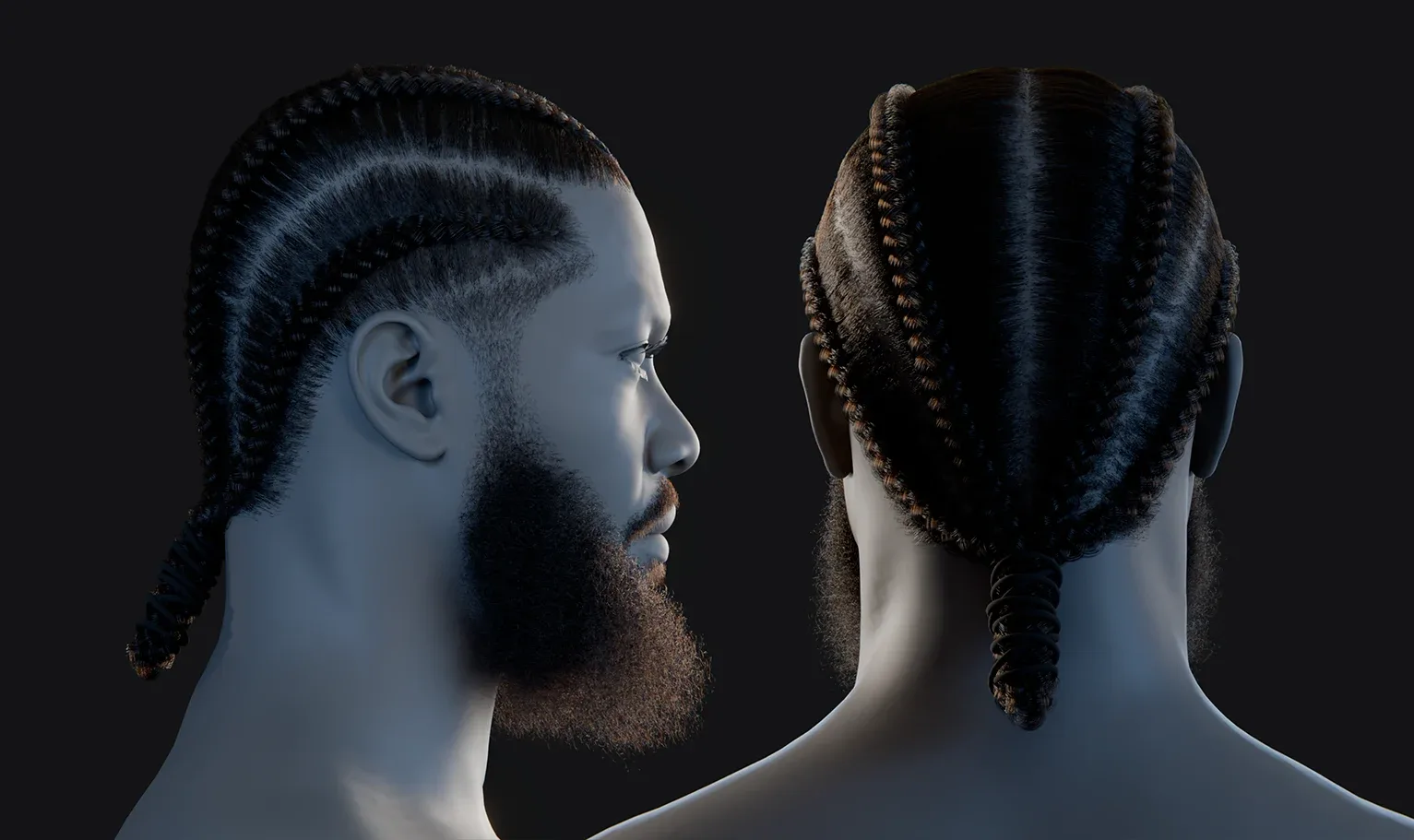 PixelHair Hairstyle - Braids 010 (Hair for blender/ unreal engine / metahuman) Afro hair | Kinky hair | 4c Hair | African / African American Hair