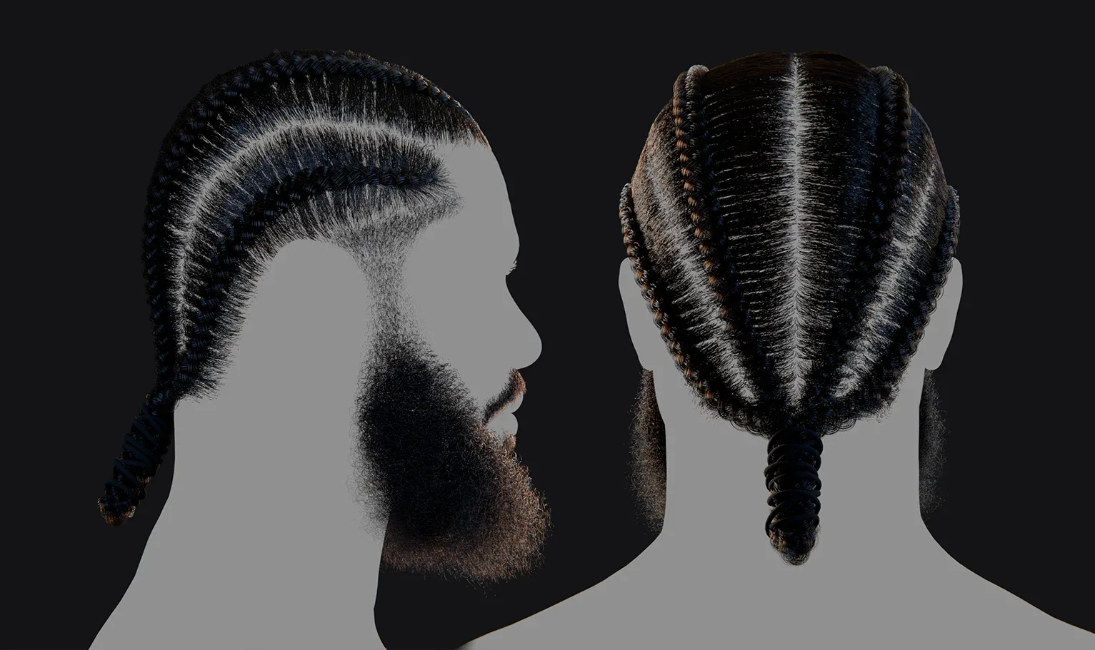 PixelHair Hairstyle - Braids 010 (Hair for blender/ unreal engine / metahuman) Afro hair | Kinky hair | 4c Hair | African / African American Hair