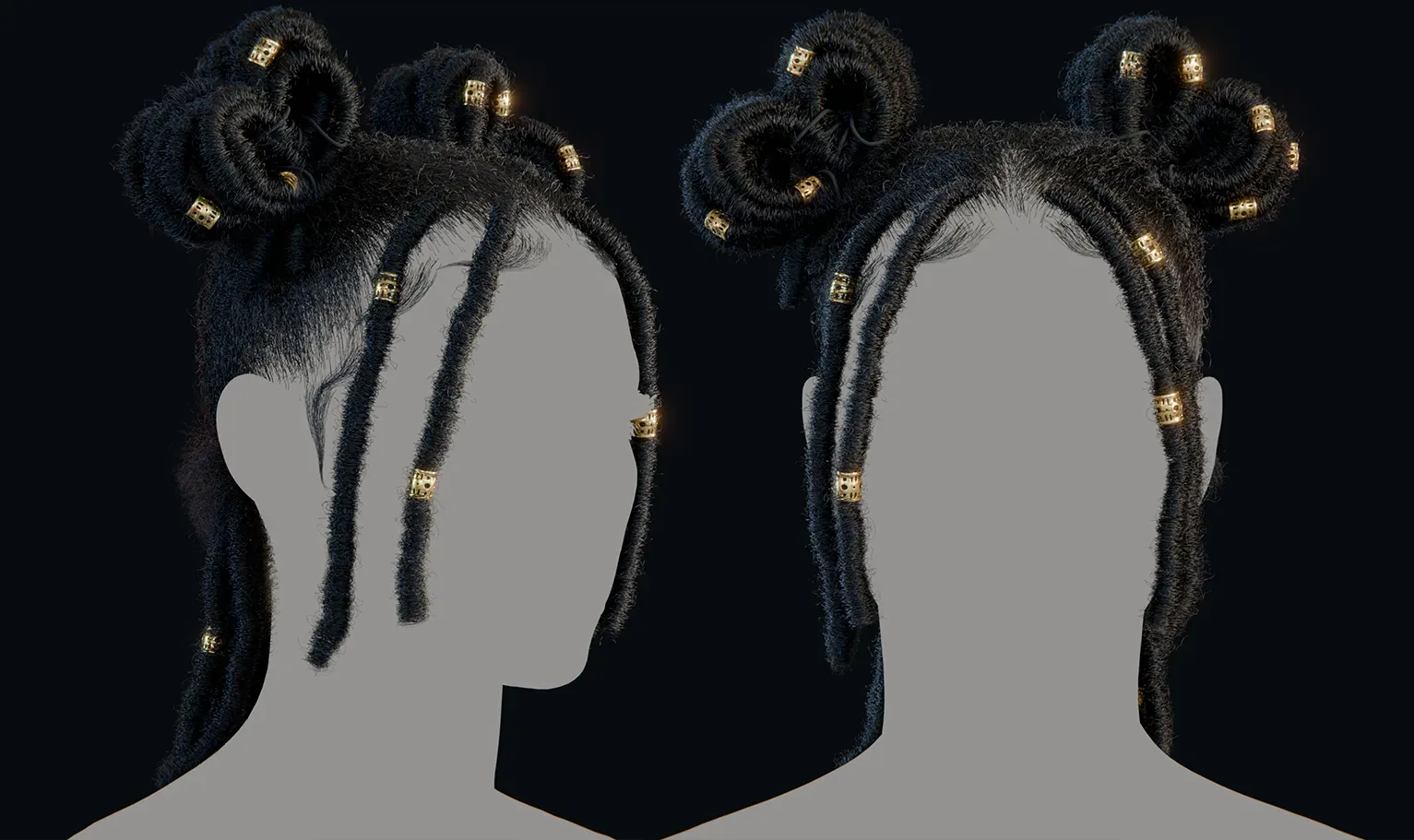 PixelHair Hairstyle - Dreads 013 (Hair for blender/ unreal engine / metahuman) Afro hair | Kinky hair | 4c Hair | African / African American Hair