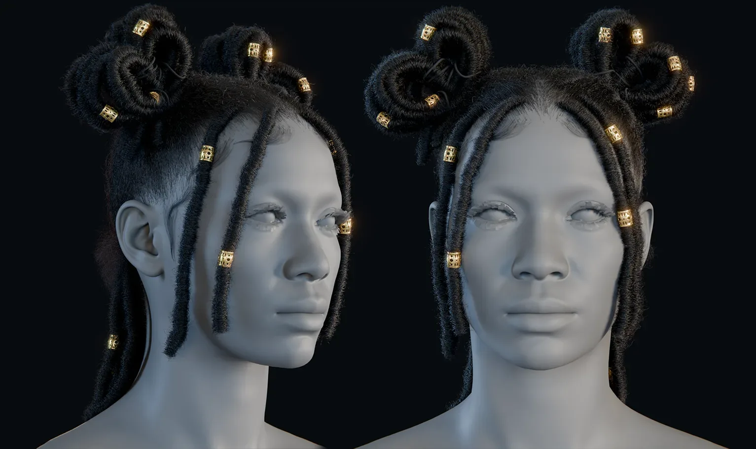 PixelHair Hairstyle - Dreads 013 (Hair for blender/ unreal engine / metahuman) Afro hair | Kinky hair | 4c Hair | African / African American Hair