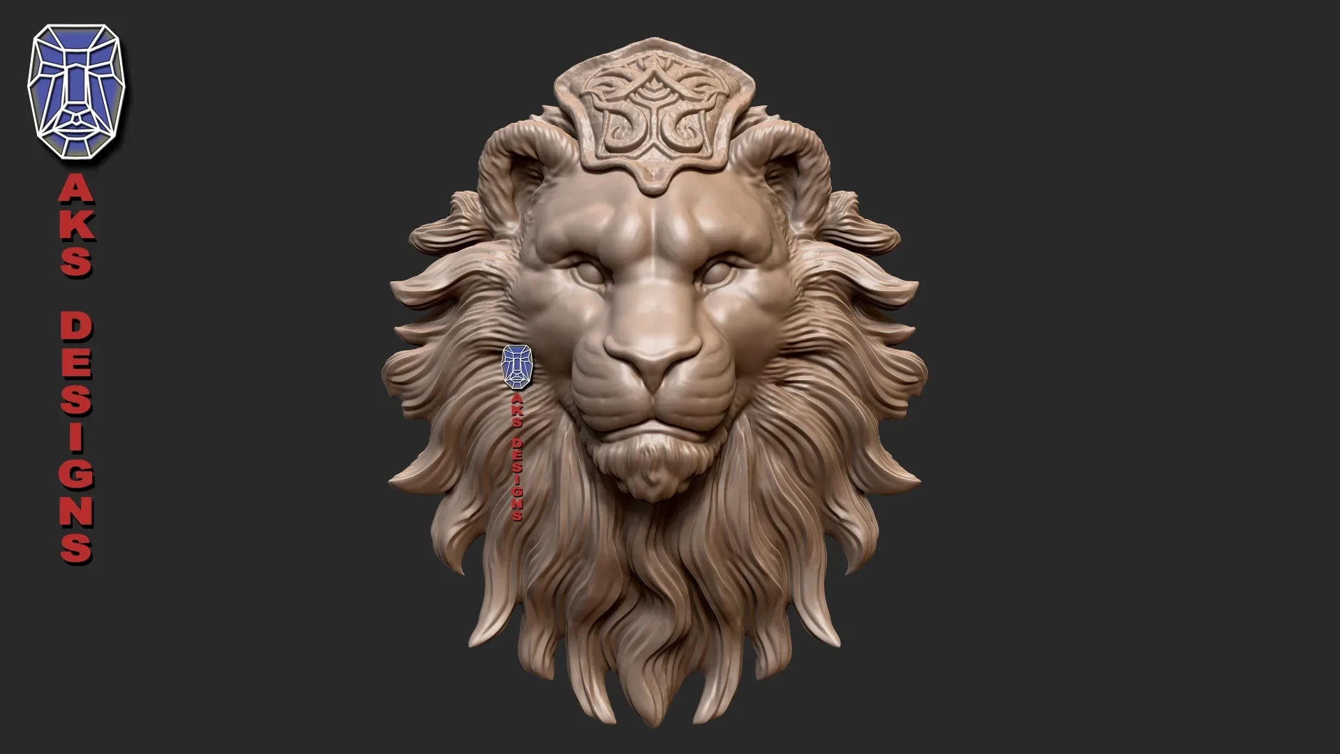 wall mount home decoration Lion v175 3D print model