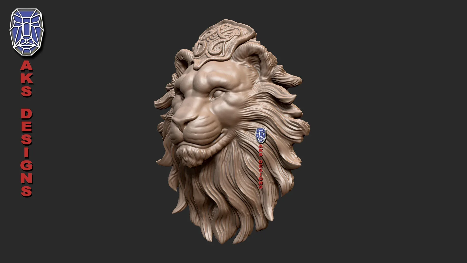 wall mount home decoration Lion v175 3D print model
