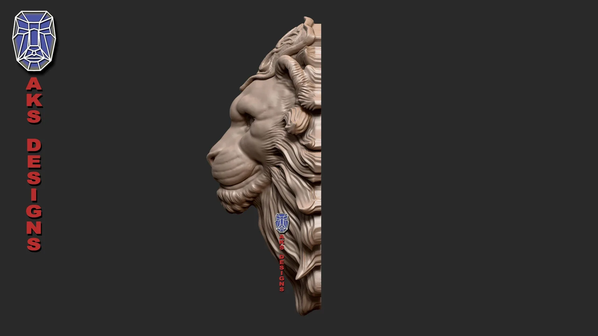 wall mount home decoration Lion v175 3D print model