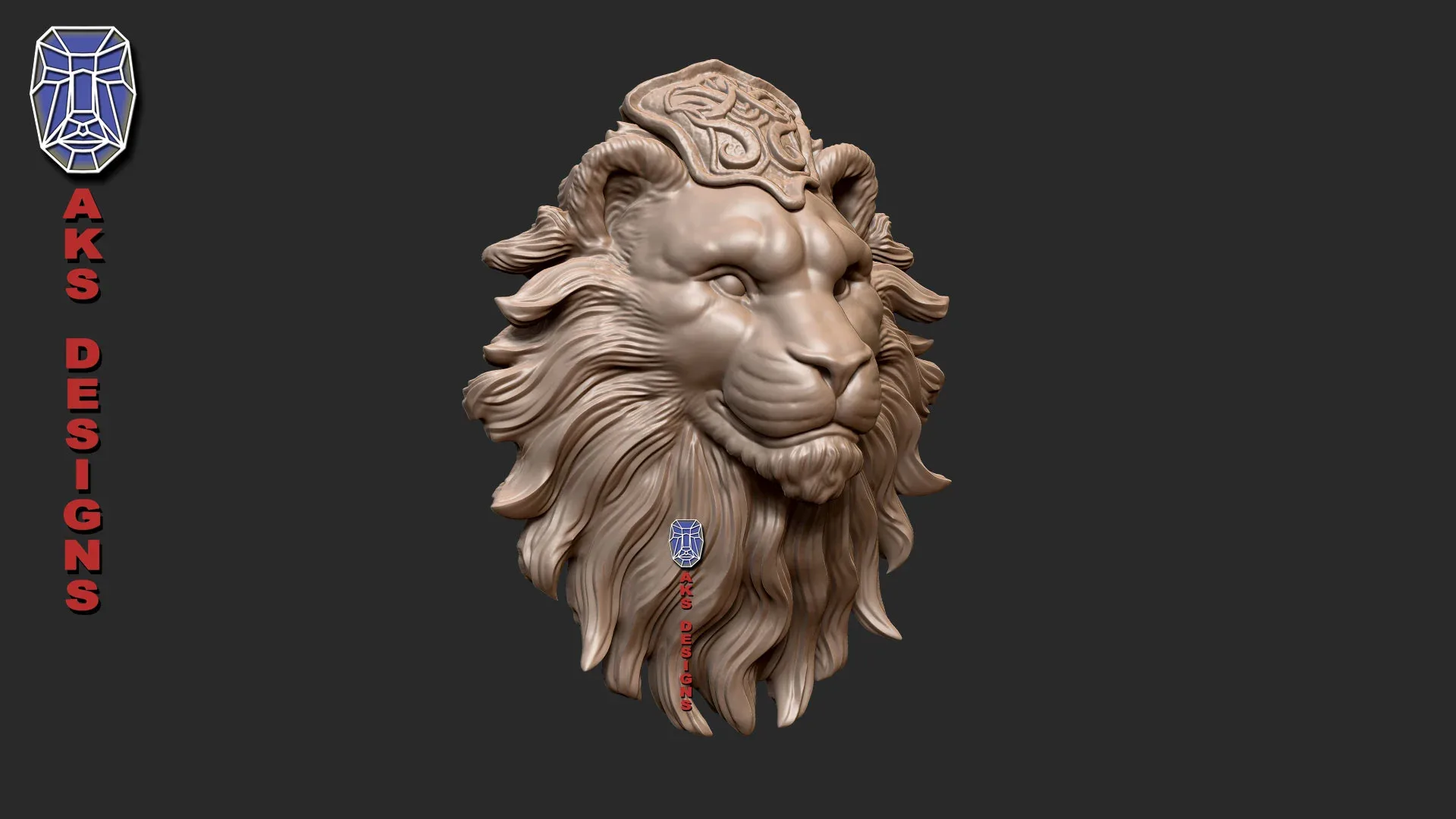 wall mount home decoration Lion v175 3D print model