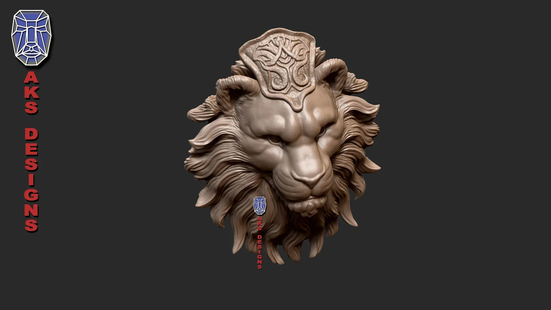 wall mount home decoration Lion v175 3D print model