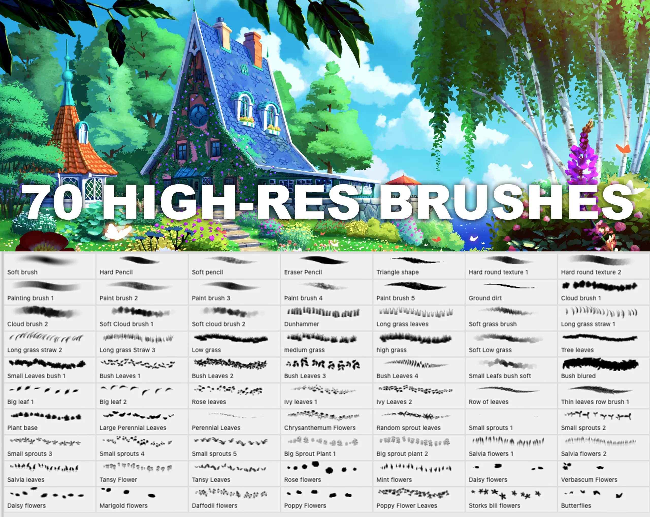 Big brush set for making Anime/Ghibli inspired Pictures