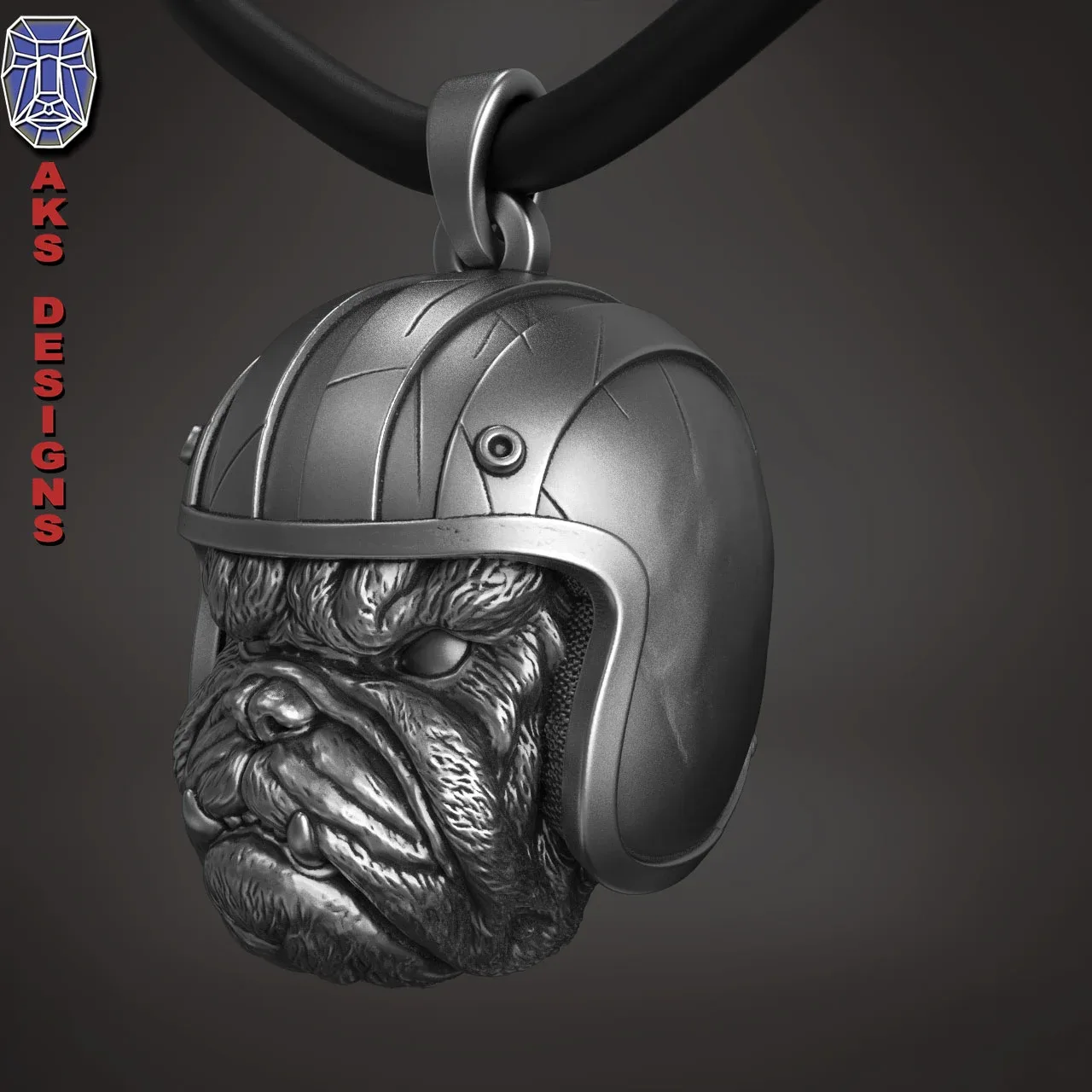 Bulldog Biker Version 1 Pendant 3D Print Stl File