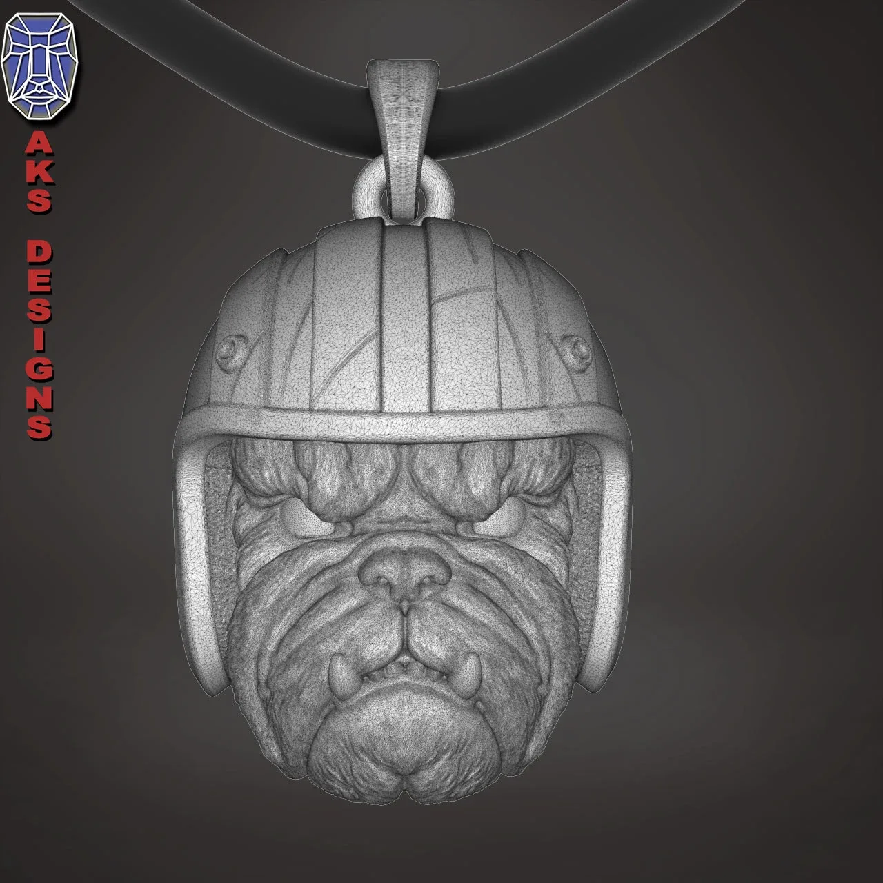 Bulldog Biker Version 1 Pendant 3D Print Stl File