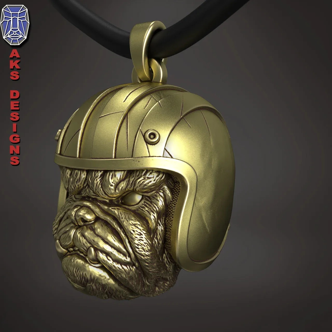 Bulldog Biker Version 1 Pendant 3D Print Stl File