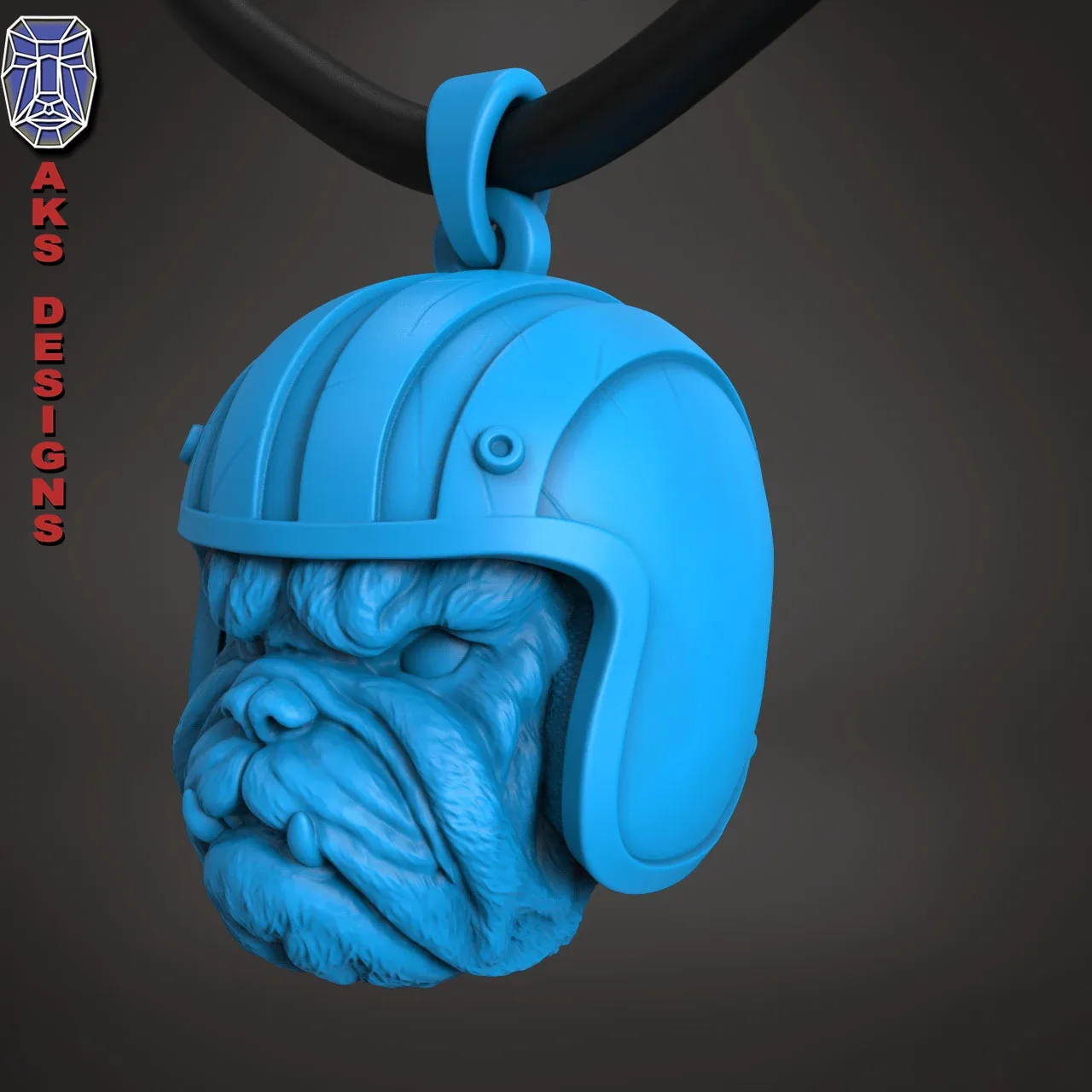 Bulldog Biker Version 1 Pendant 3D Print Stl File