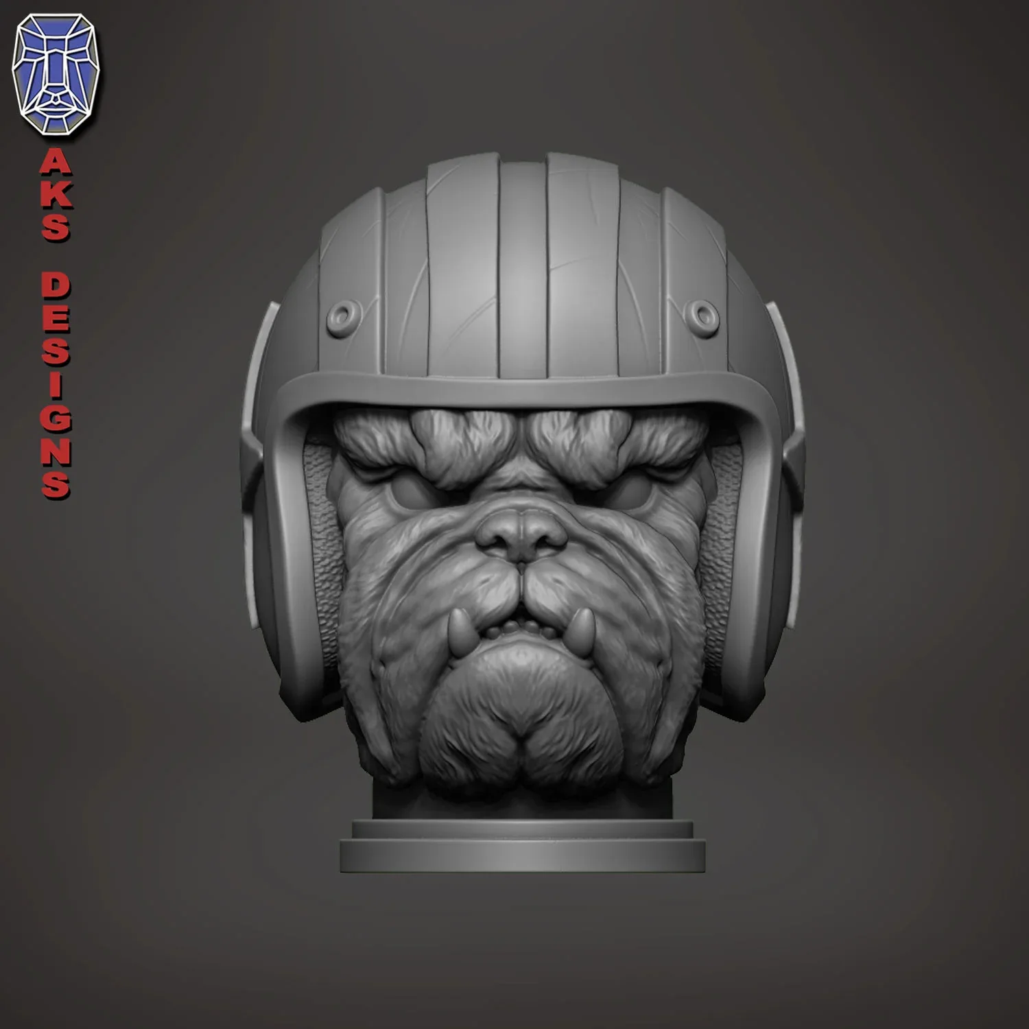 Bulldog Biker Version 1 Penstand 3D Print Stl File