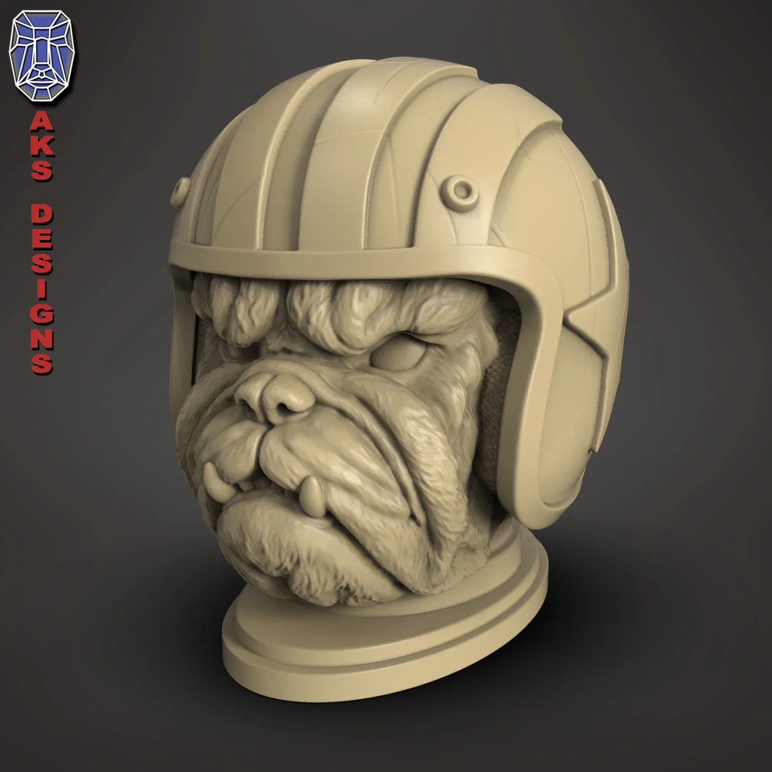 Bulldog Biker Version 1 Penstand 3D Print Stl File