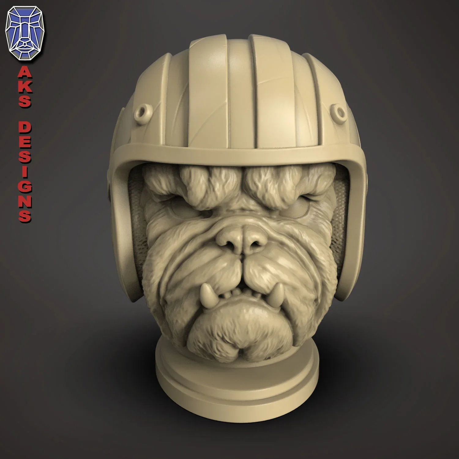 Bulldog Biker Version 1 Penstand 3D Print Stl File