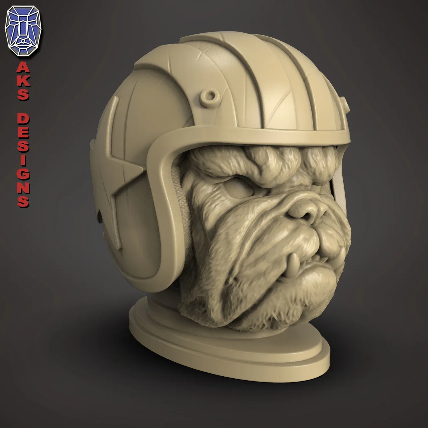 Bulldog Biker Version 1 Penstand 3D Print Stl File