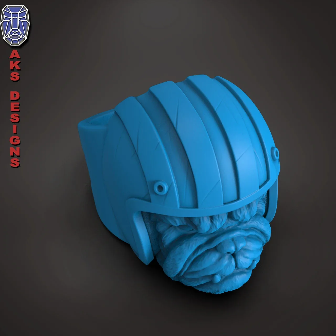 Bulldog Biker Version 1 Ring 3D Print Stl File