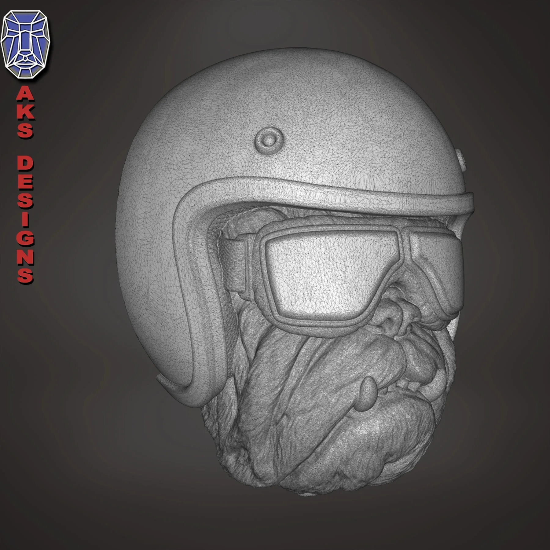 Bulldog Biker Version 2 Wall Decor 3D Print Stl File