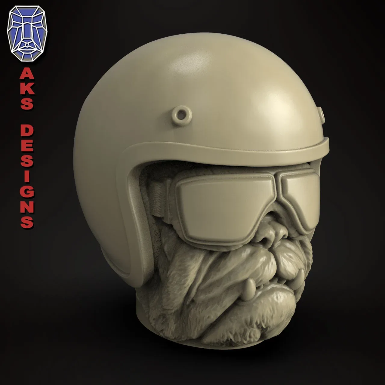 Bulldog Biker Version 2 Flowerpot Penholder 3D Print File