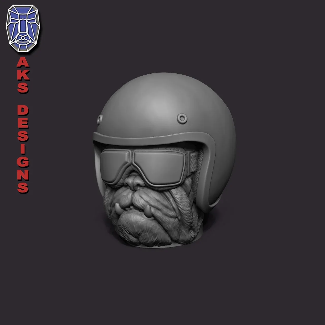 Bulldog Biker Version 2 Flowerpot Penholder 3D Print File