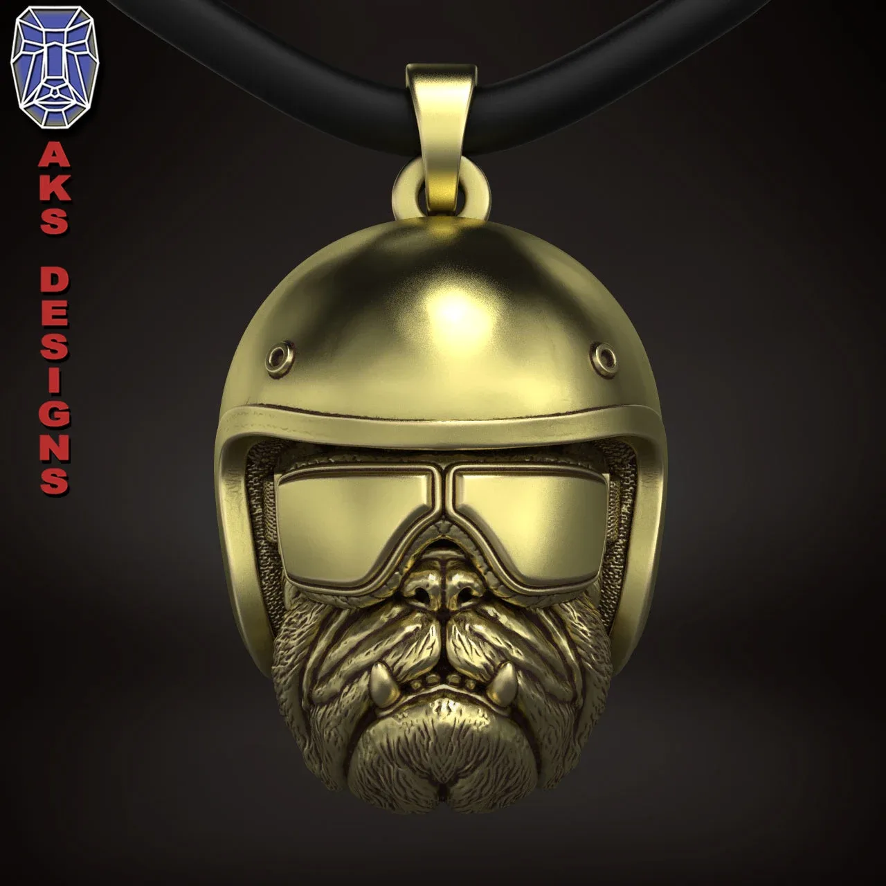 Pendant Jewelry Bulldog Biker Version 2