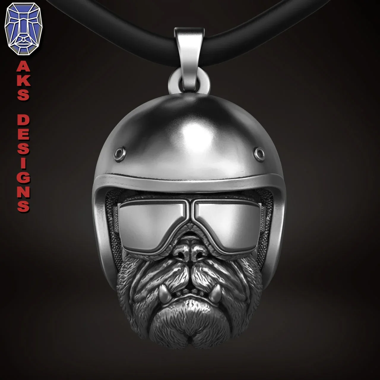 Pendant Jewelry Bulldog Biker Version 2