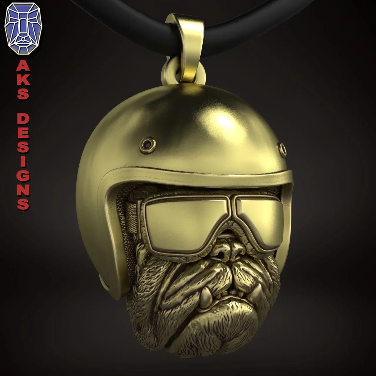 Pendant Jewelry Bulldog Biker Version 2