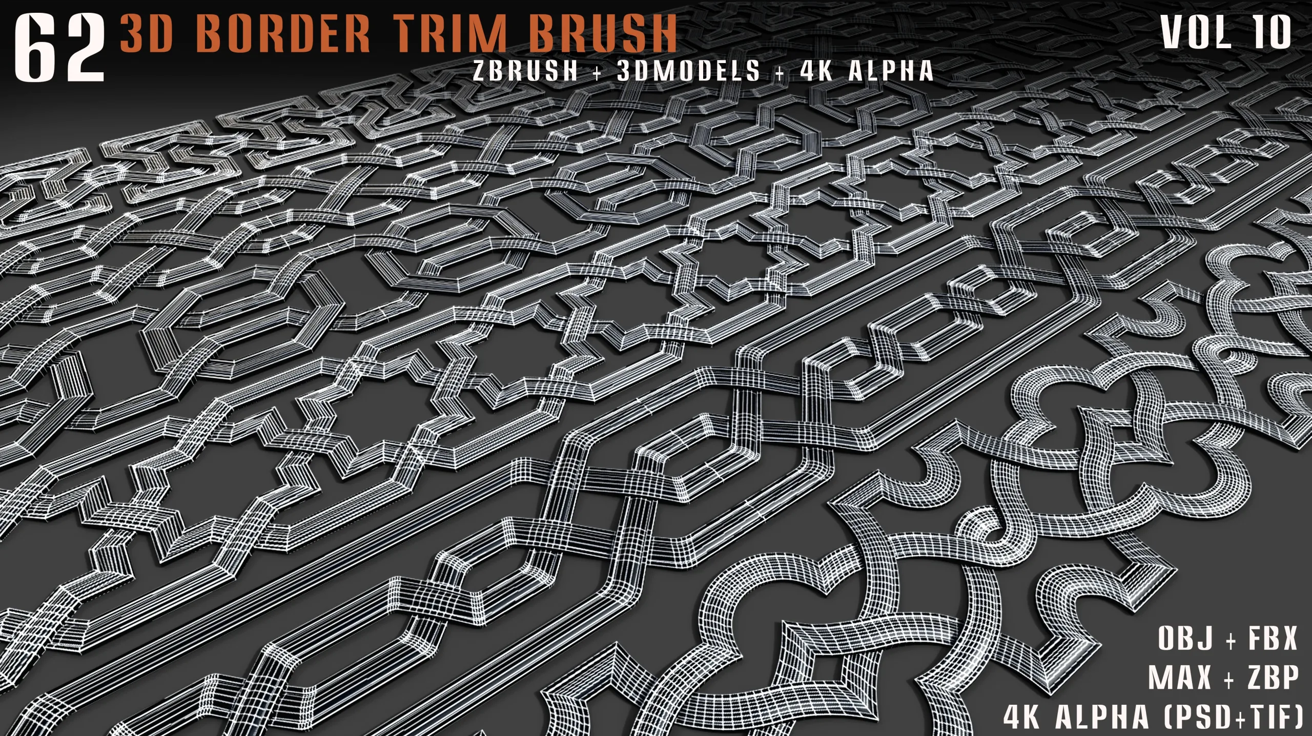 62 - 3D Border Trim Brush – Vol. 10