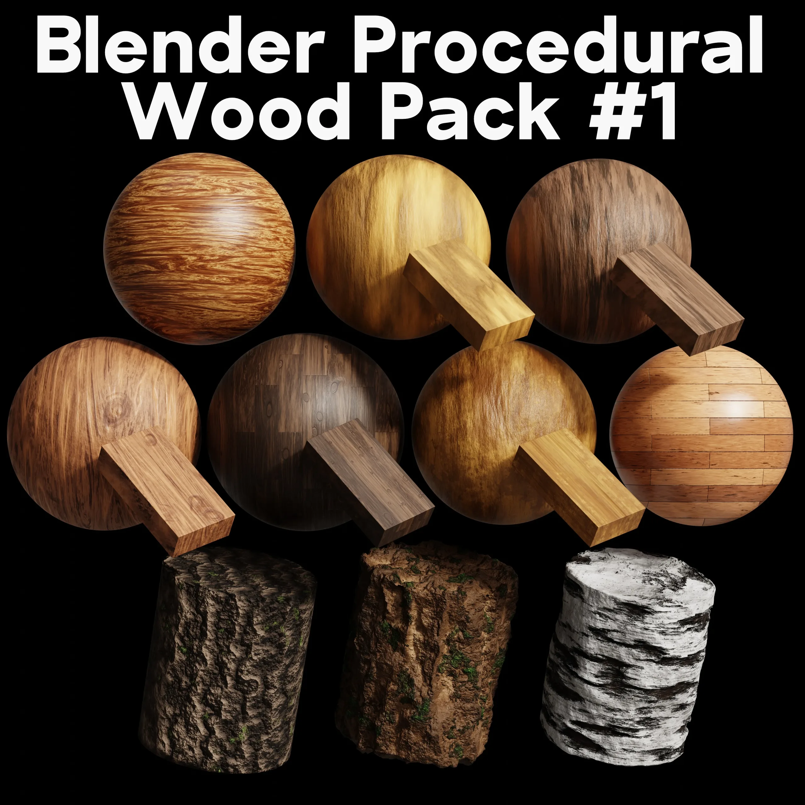 Blender Procedural Wood Material Pack #1