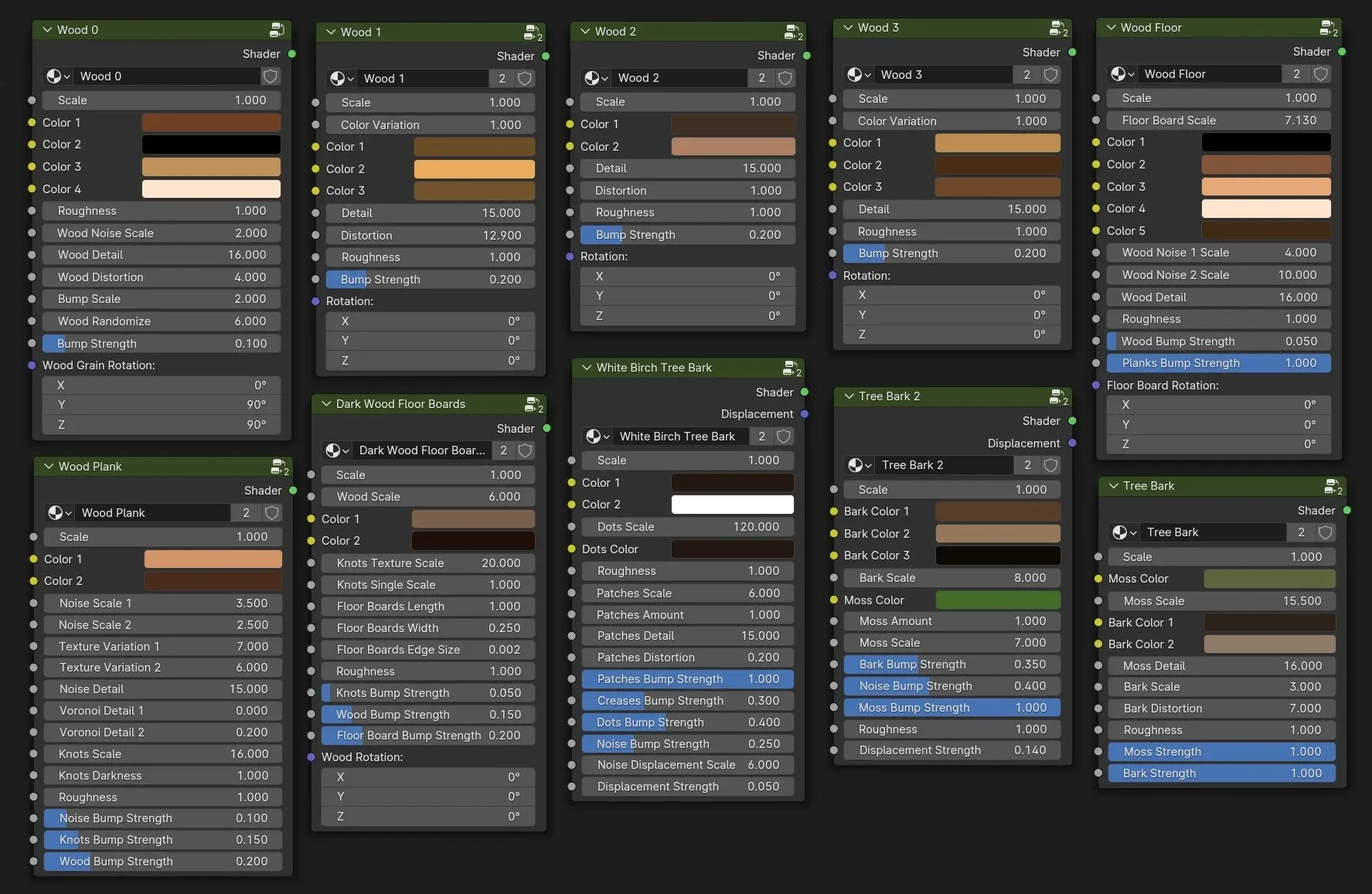 Blender Procedural Wood Material Pack #1