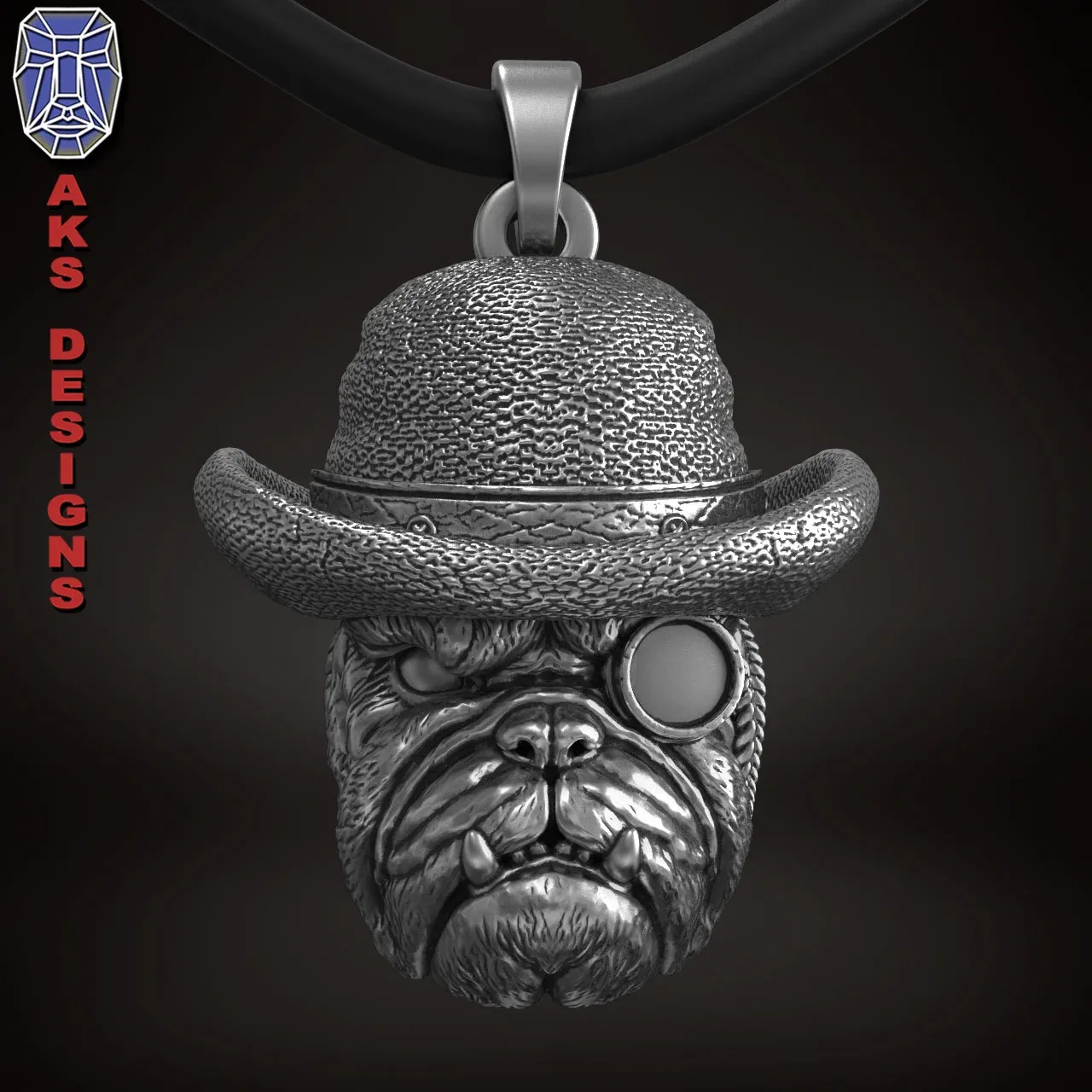 Pendant Jewelery Bulldog Gentlemen Version 1 3D Print File