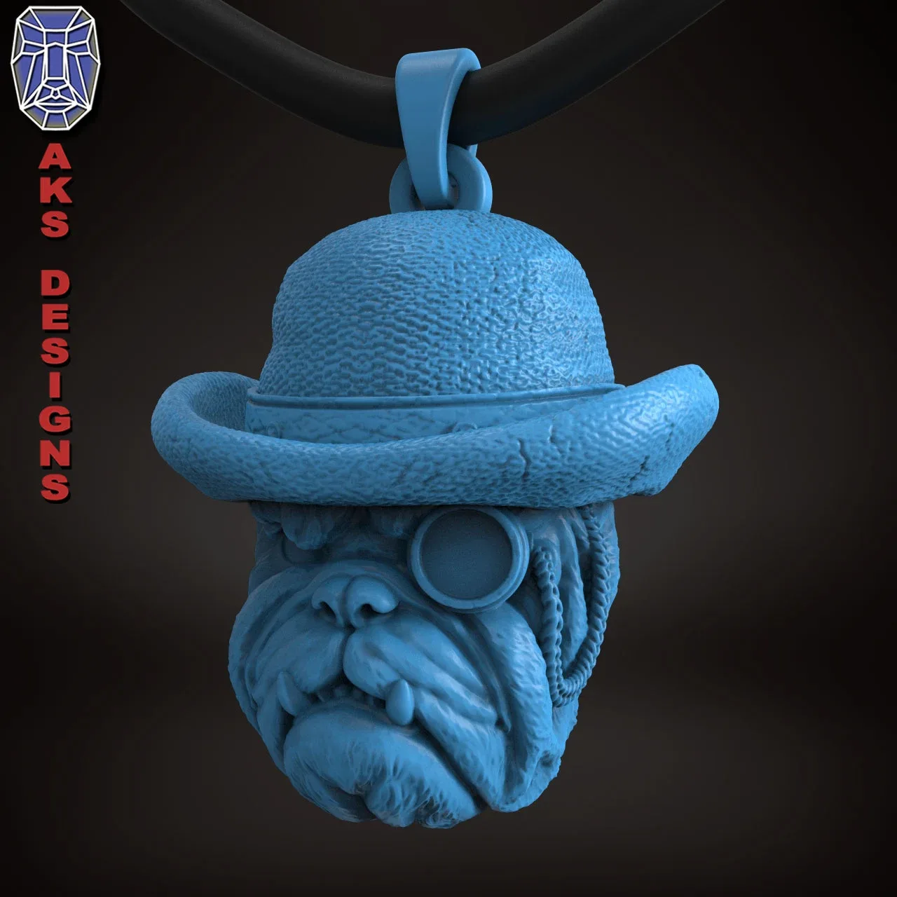 Pendant Jewelery Bulldog Gentlemen Version 1 3D Print File