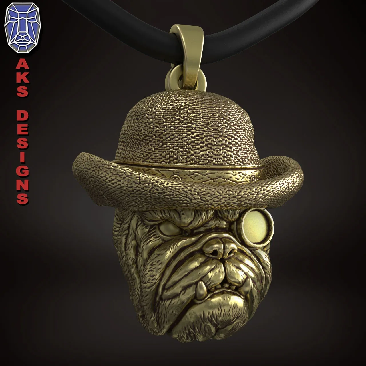 Pendant Jewelery Bulldog Gentlemen Version 1 3D Print File