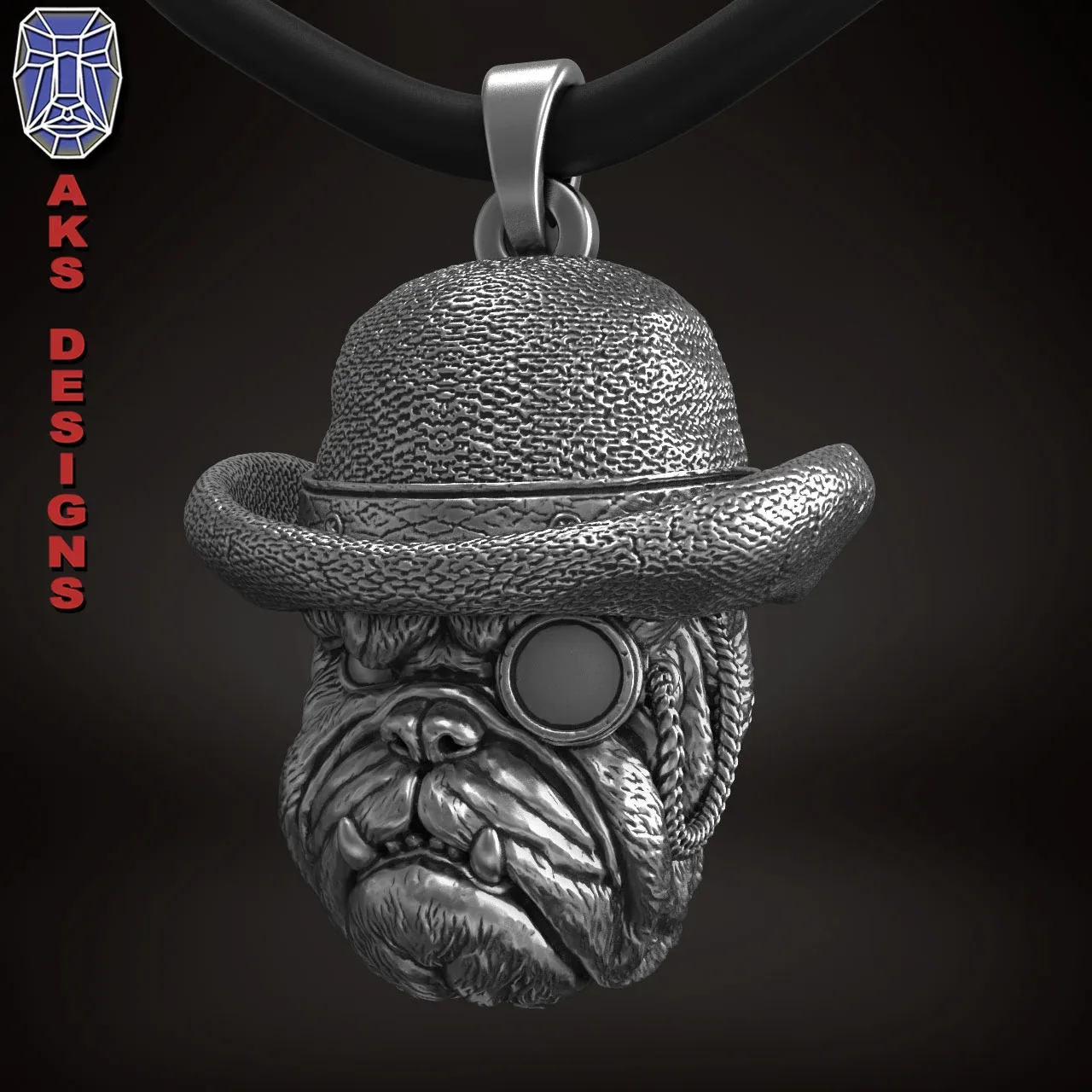 Pendant Jewelery Bulldog Gentlemen Version 1 3D Print File