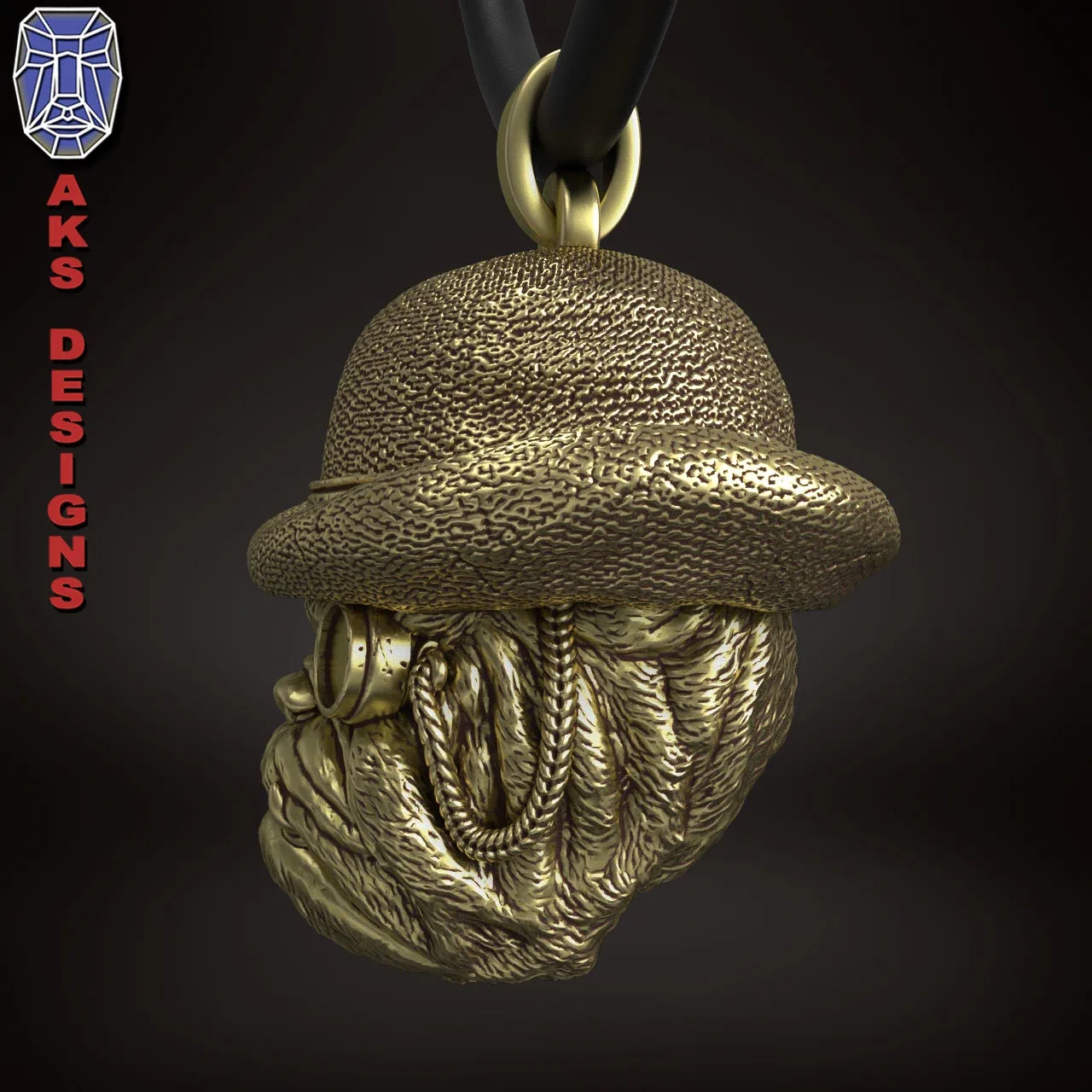 Pendant Jewelery Bulldog Gentlemen Version 1 3D Print File