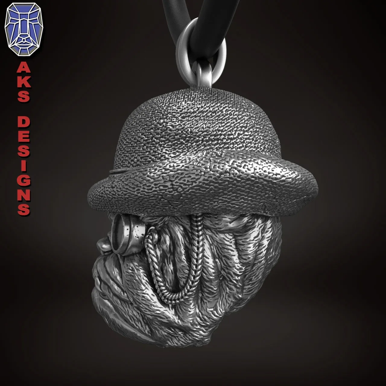 Pendant Jewelery Bulldog Gentlemen Version 1 3D Print File