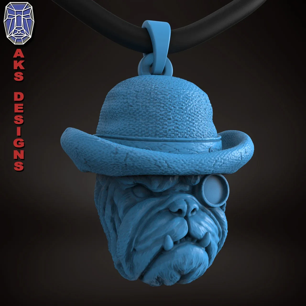 Pendant Jewelery Bulldog Gentlemen Version 1 3D Print File