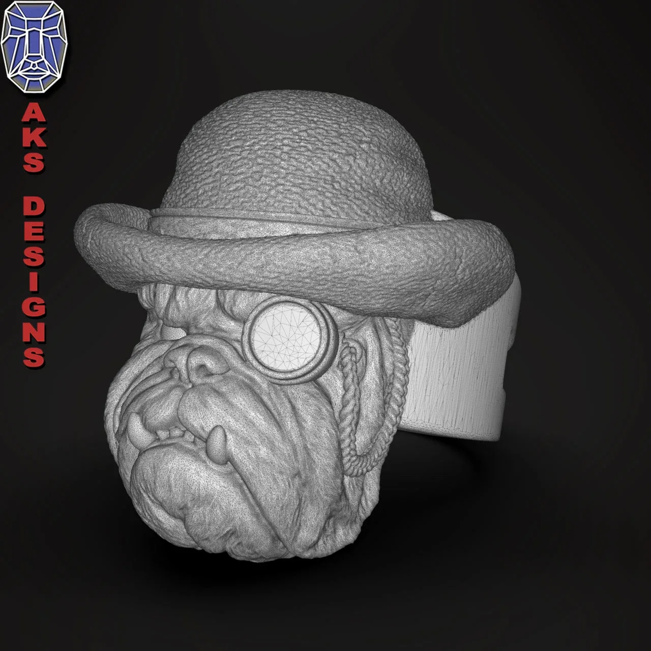 Ring Jewelry Bulldog Gentlemen Version 1