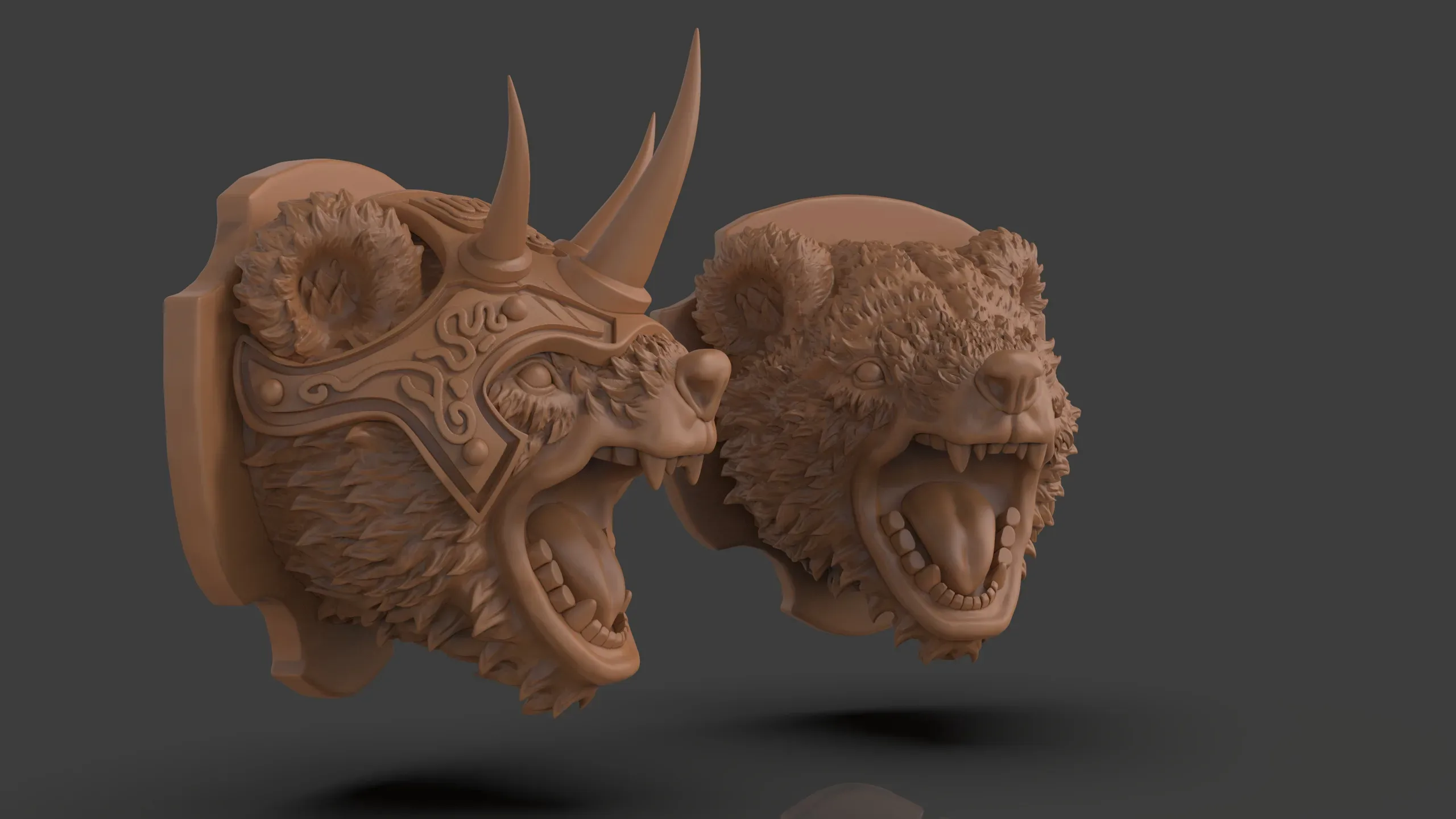 Stylized Grizzly Bear Trophy Head