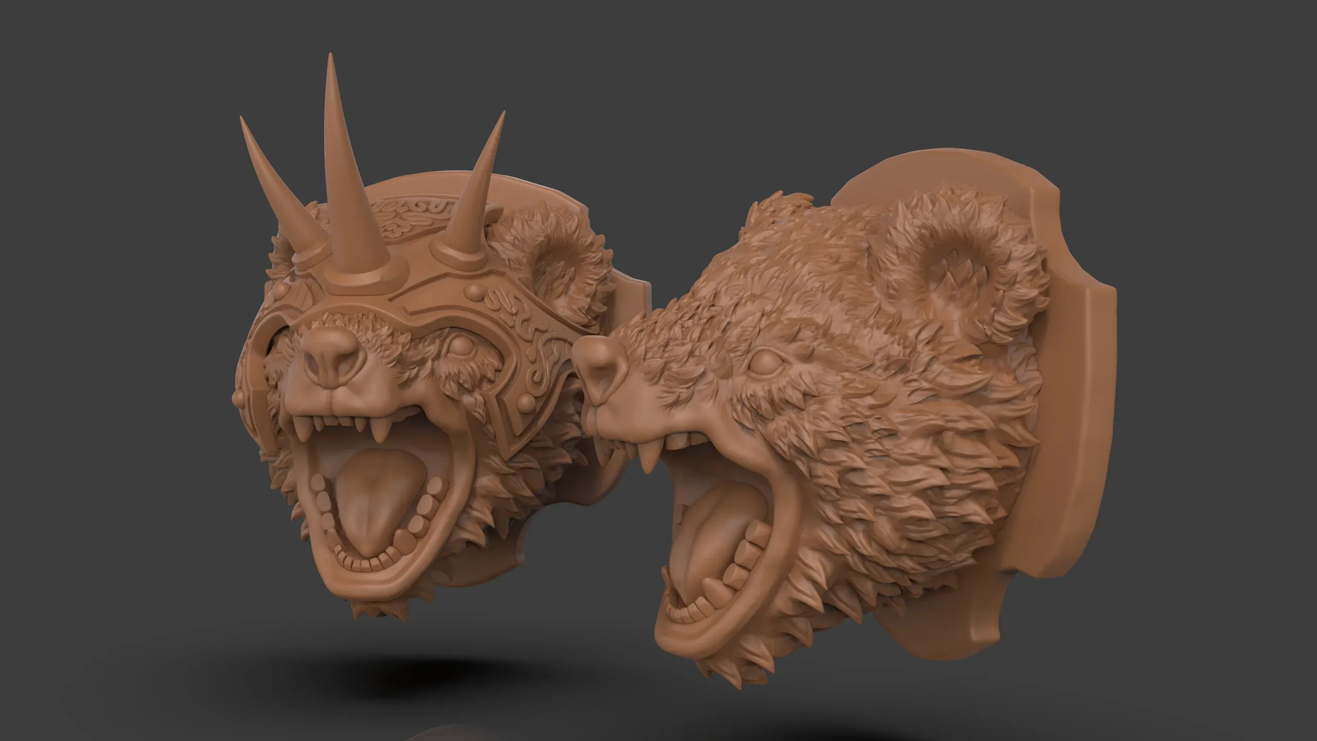 Stylized Grizzly Bear Trophy Head