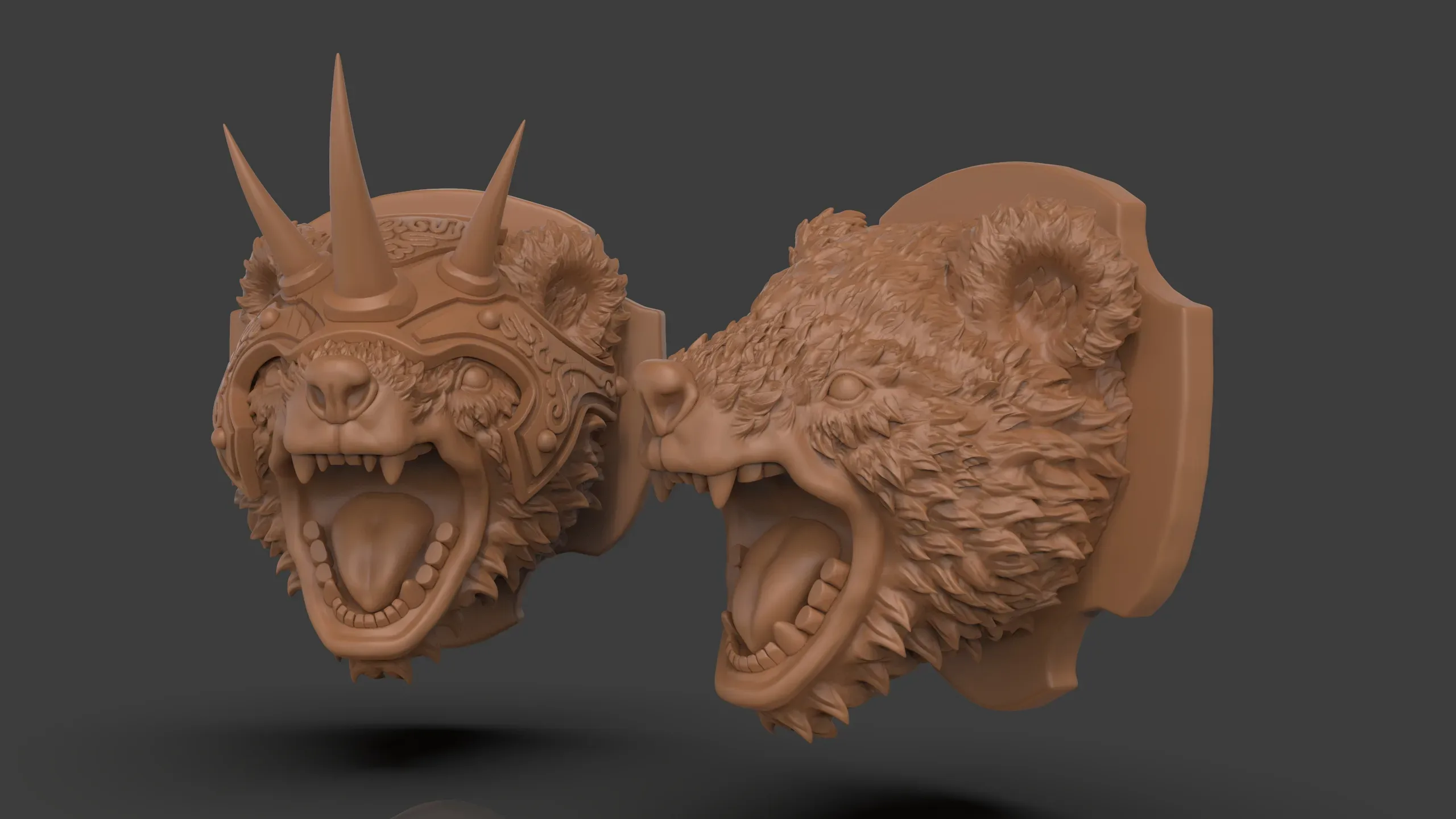 Stylized Grizzly Bear Trophy Head