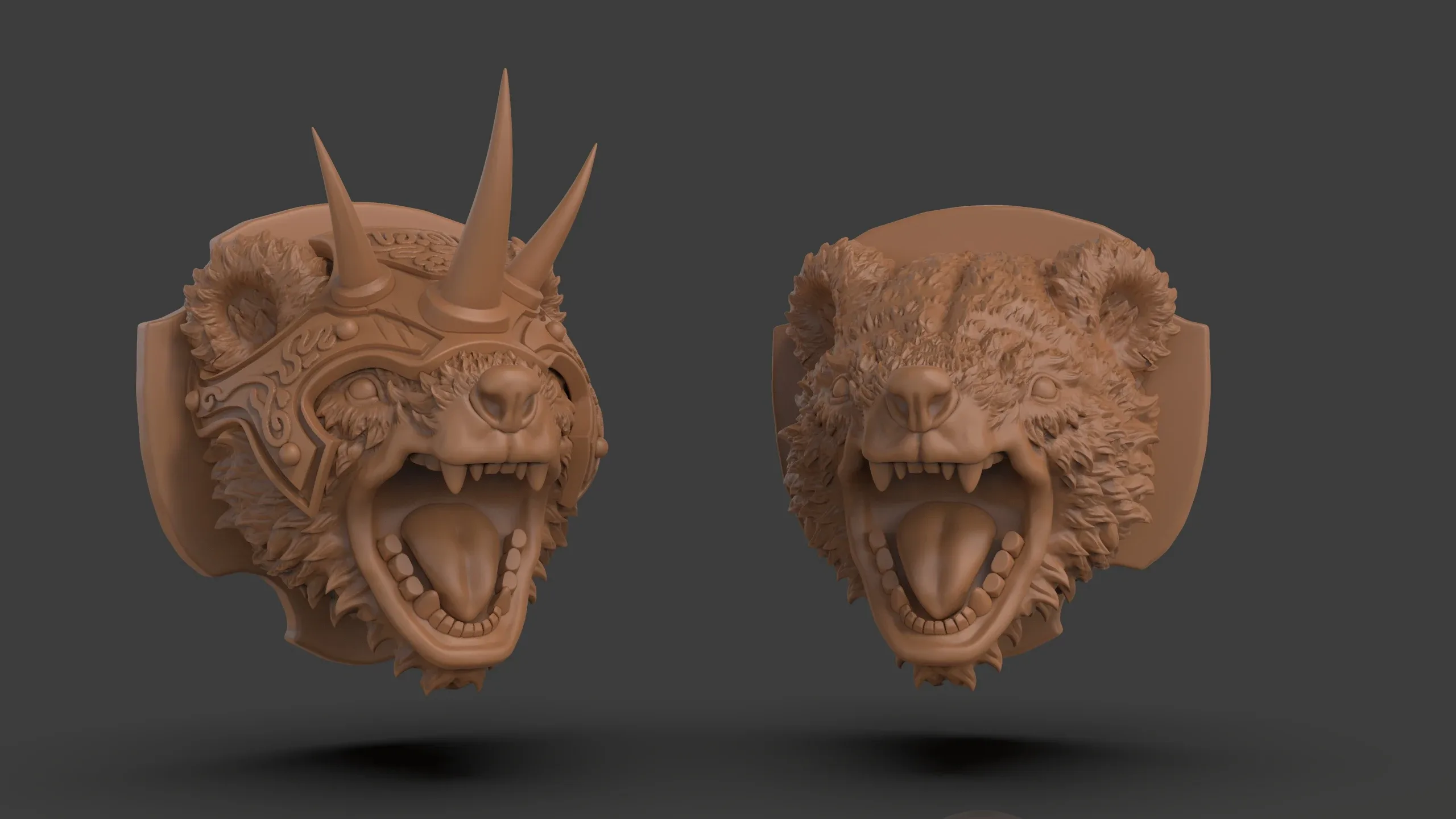 Stylized Grizzly Bear Trophy Head