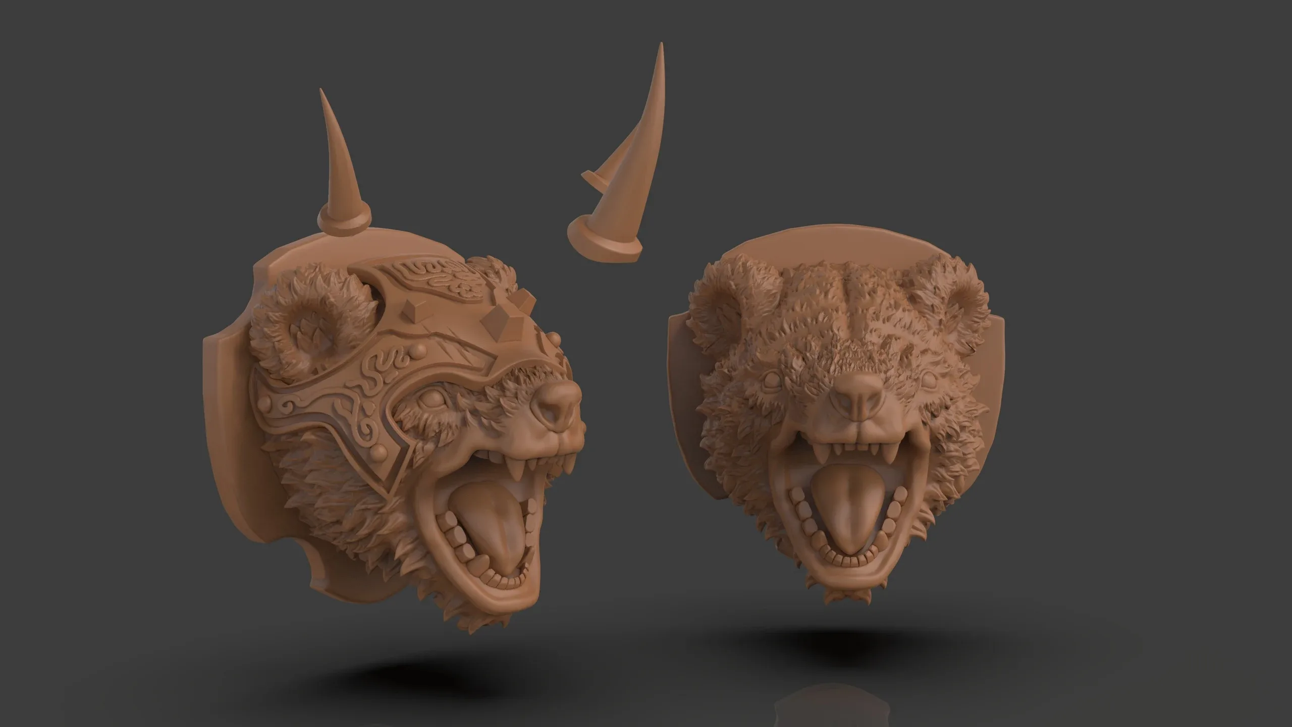 Stylized Grizzly Bear Trophy Head