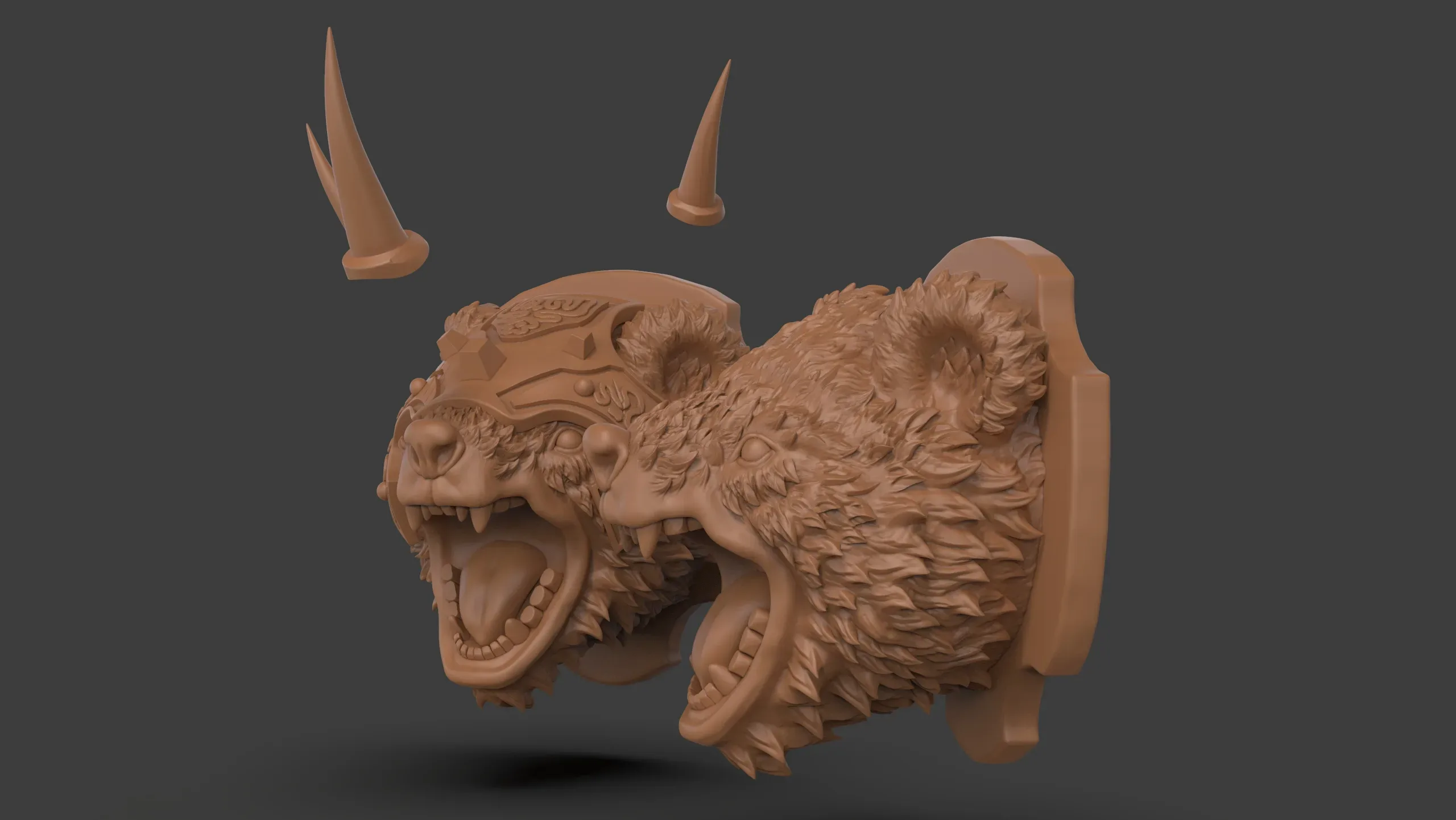 Stylized Grizzly Bear Trophy Head