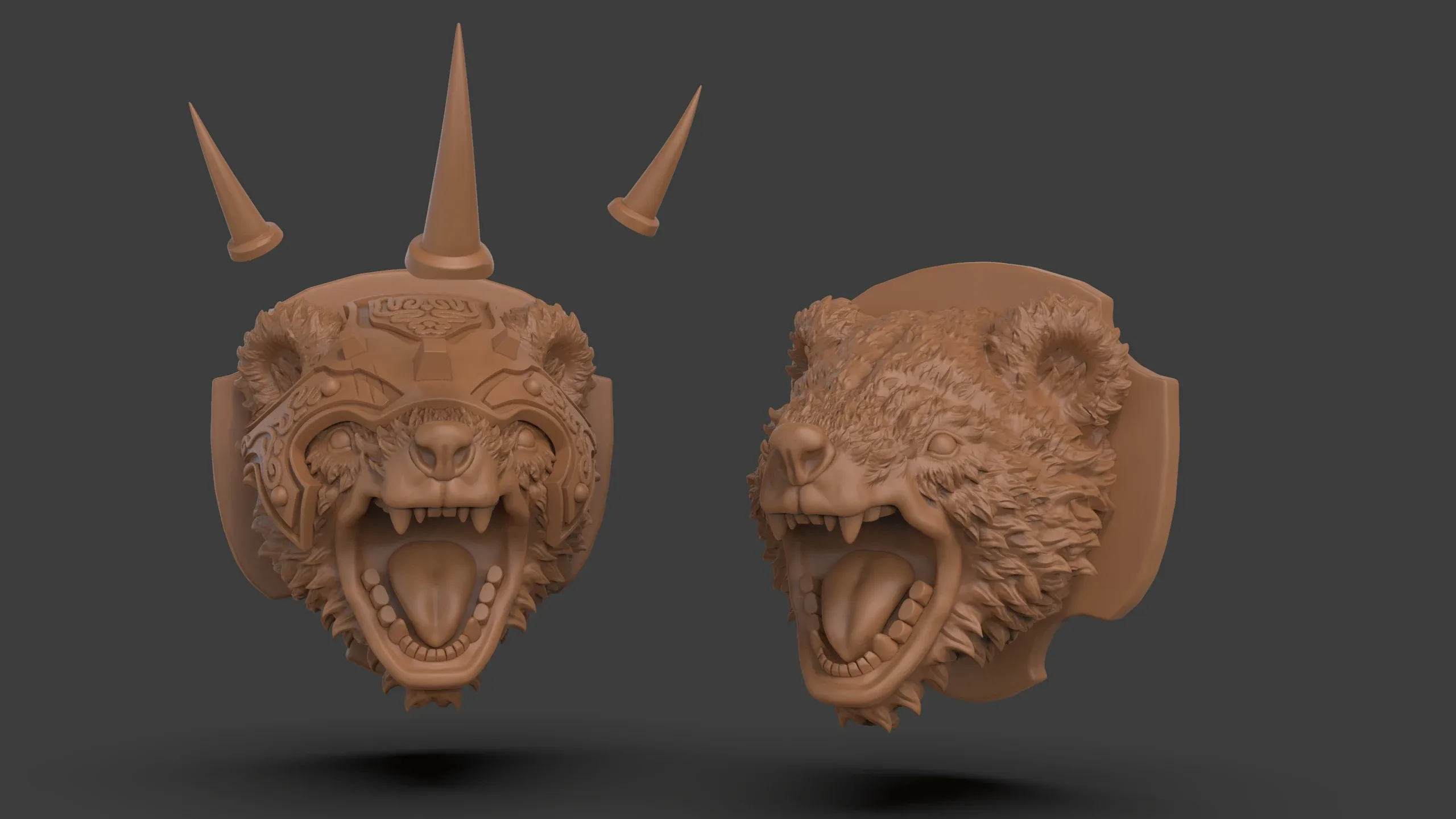 Stylized Grizzly Bear Trophy Head