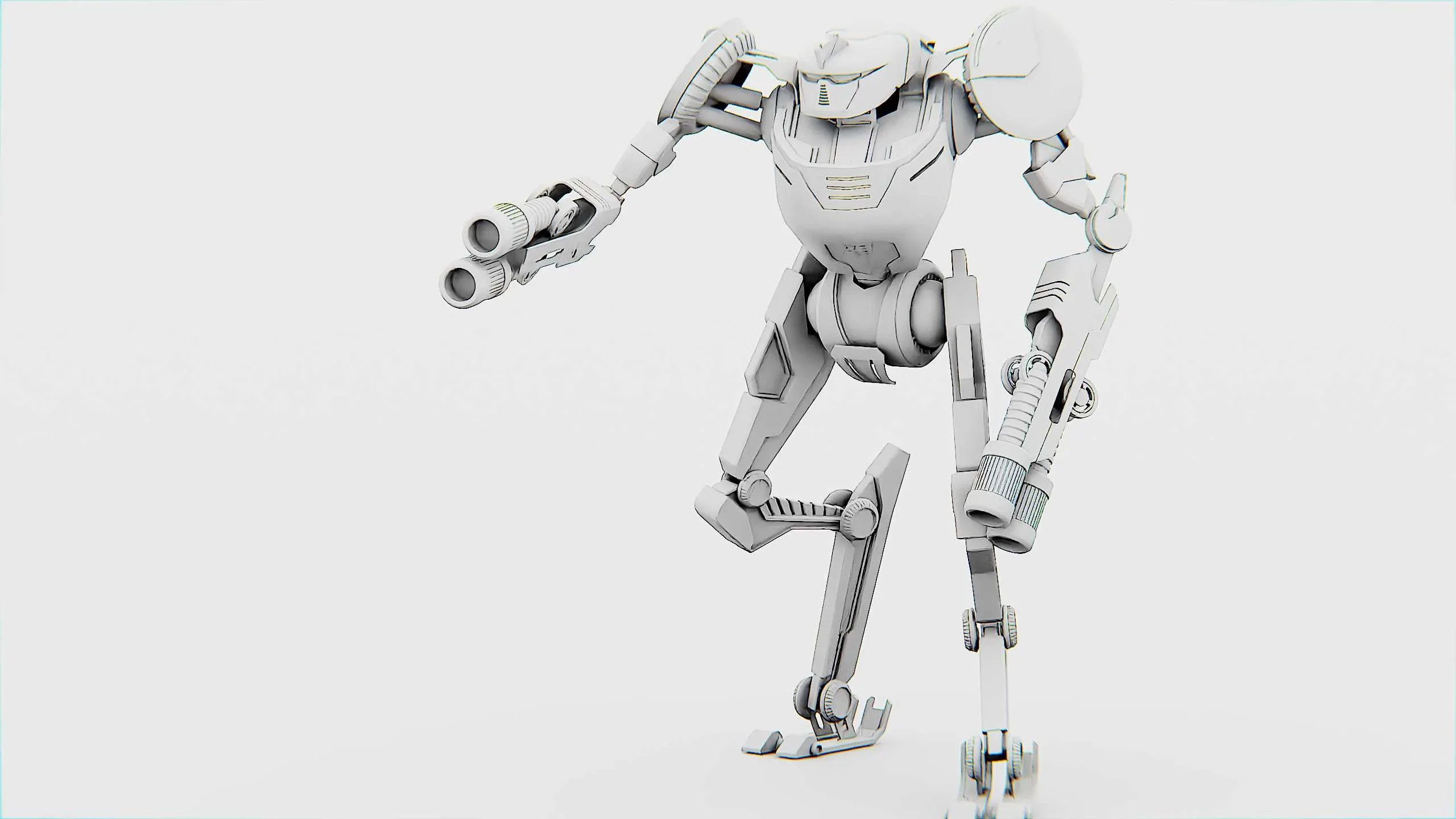 MILITARY DROID ELOSH Auto-Rig Pro Rigged For Mixamo, Unreal Engine, Unity