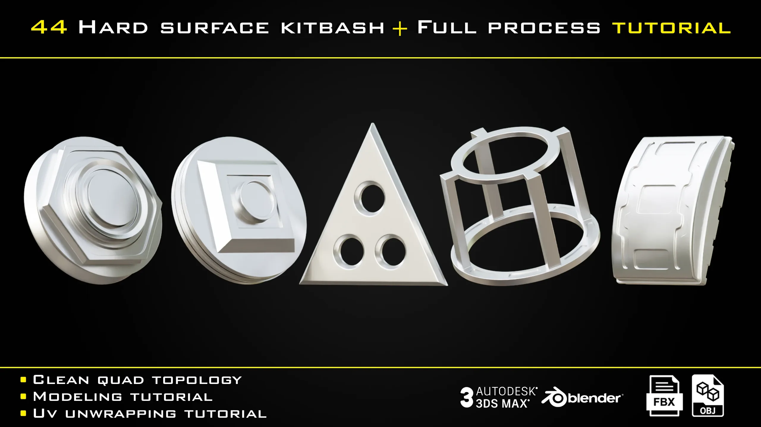 44 Hard surface kitbash + Full Process Tutorial