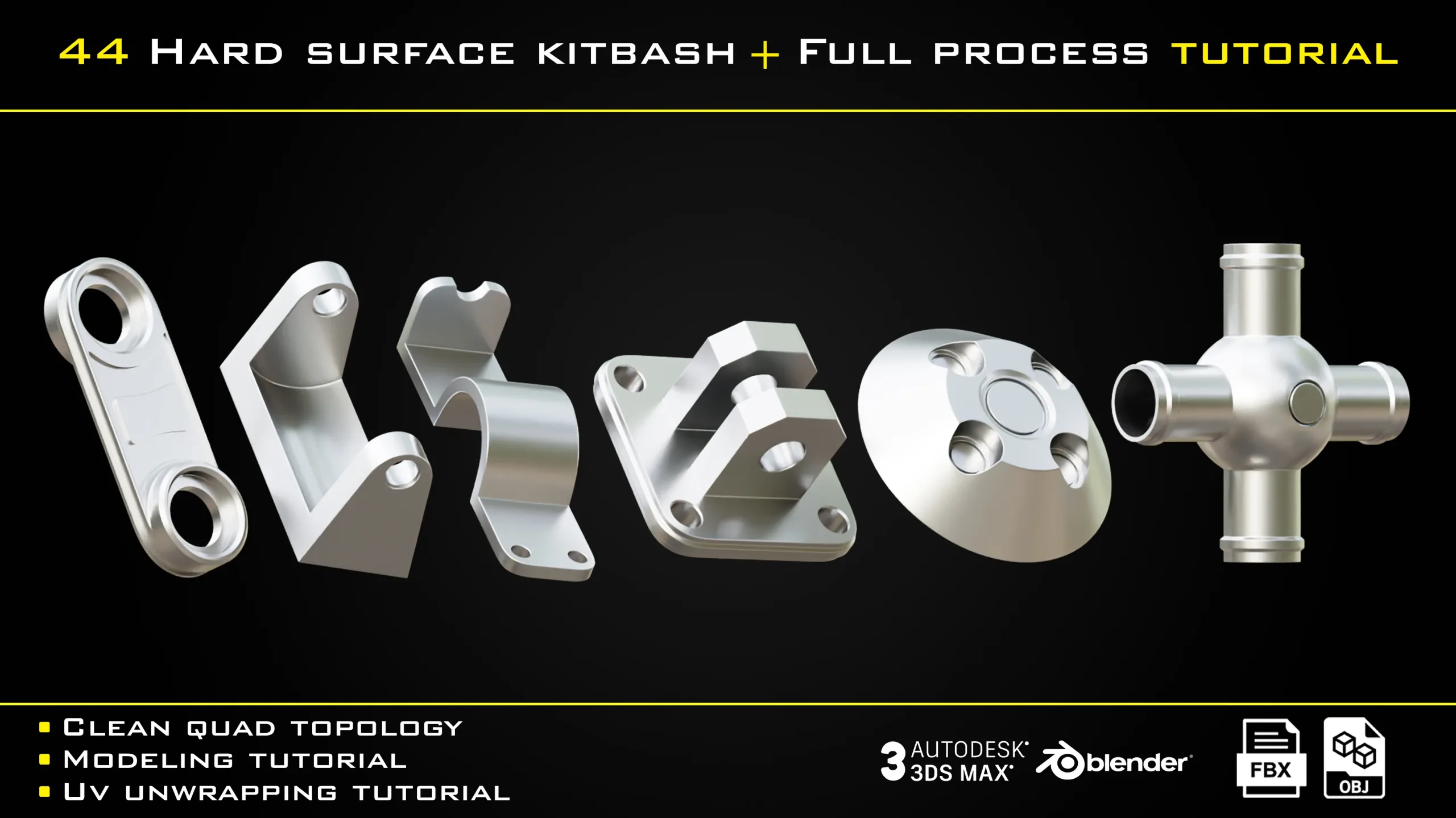 44 Hard surface kitbash + Full Process Tutorial