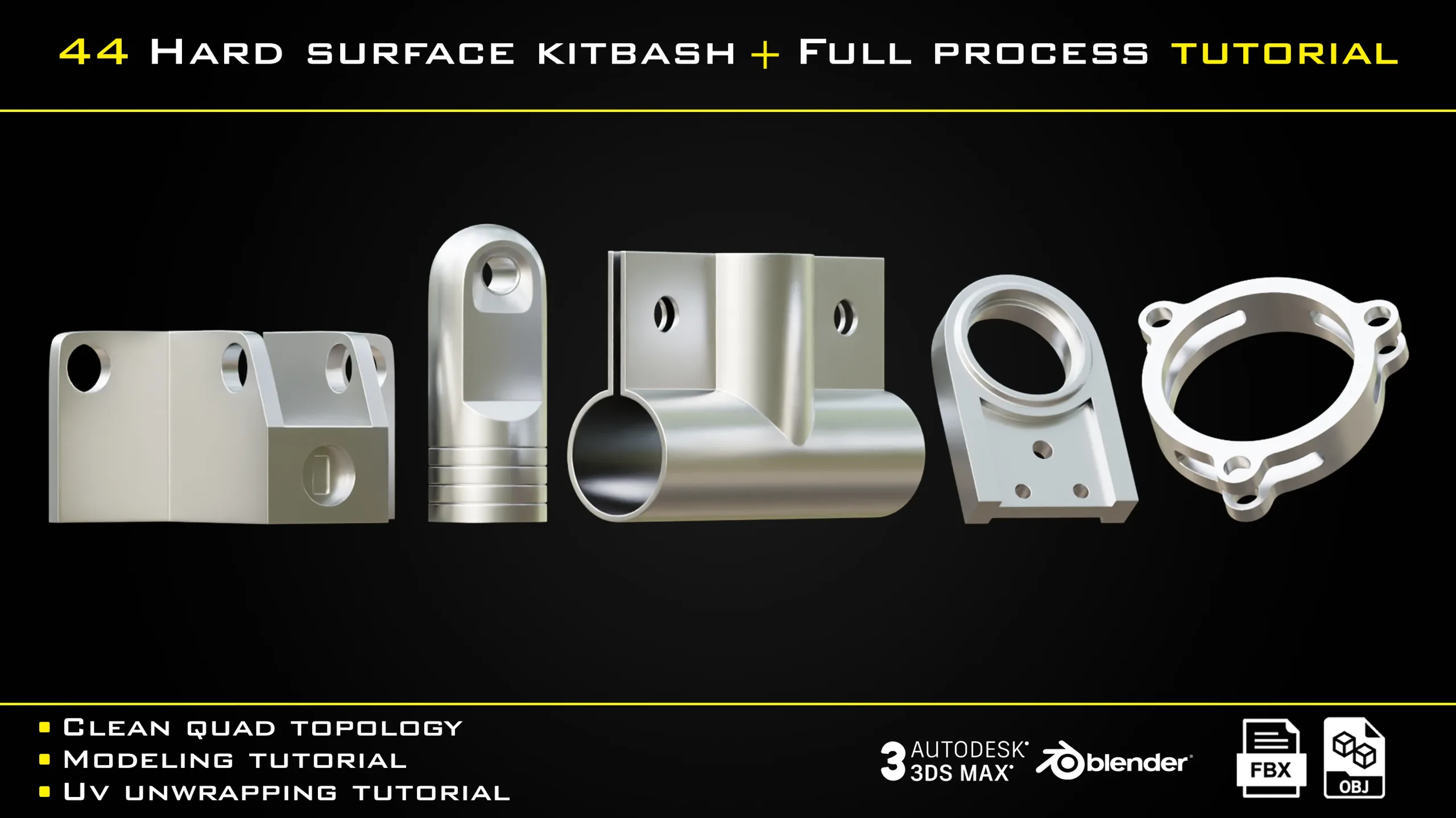 44 Hard surface kitbash + Full Process Tutorial