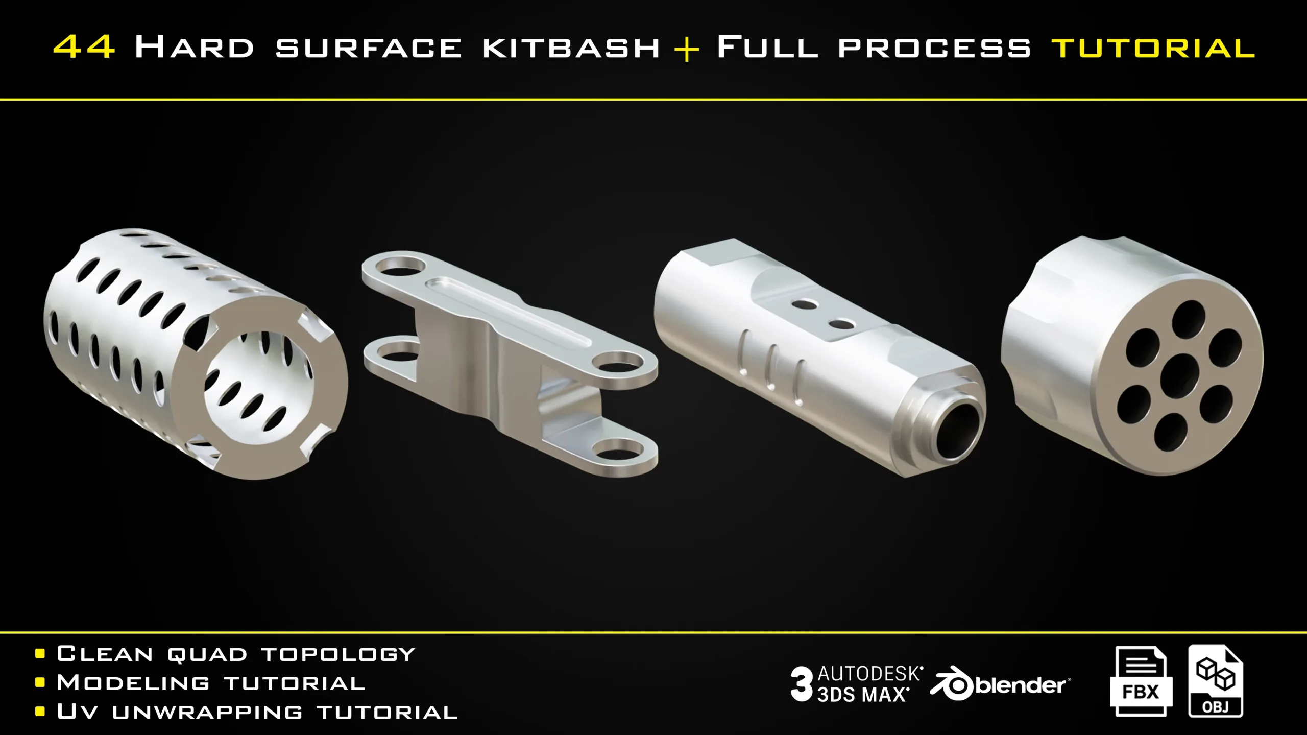 44 Hard surface kitbash + Full Process Tutorial