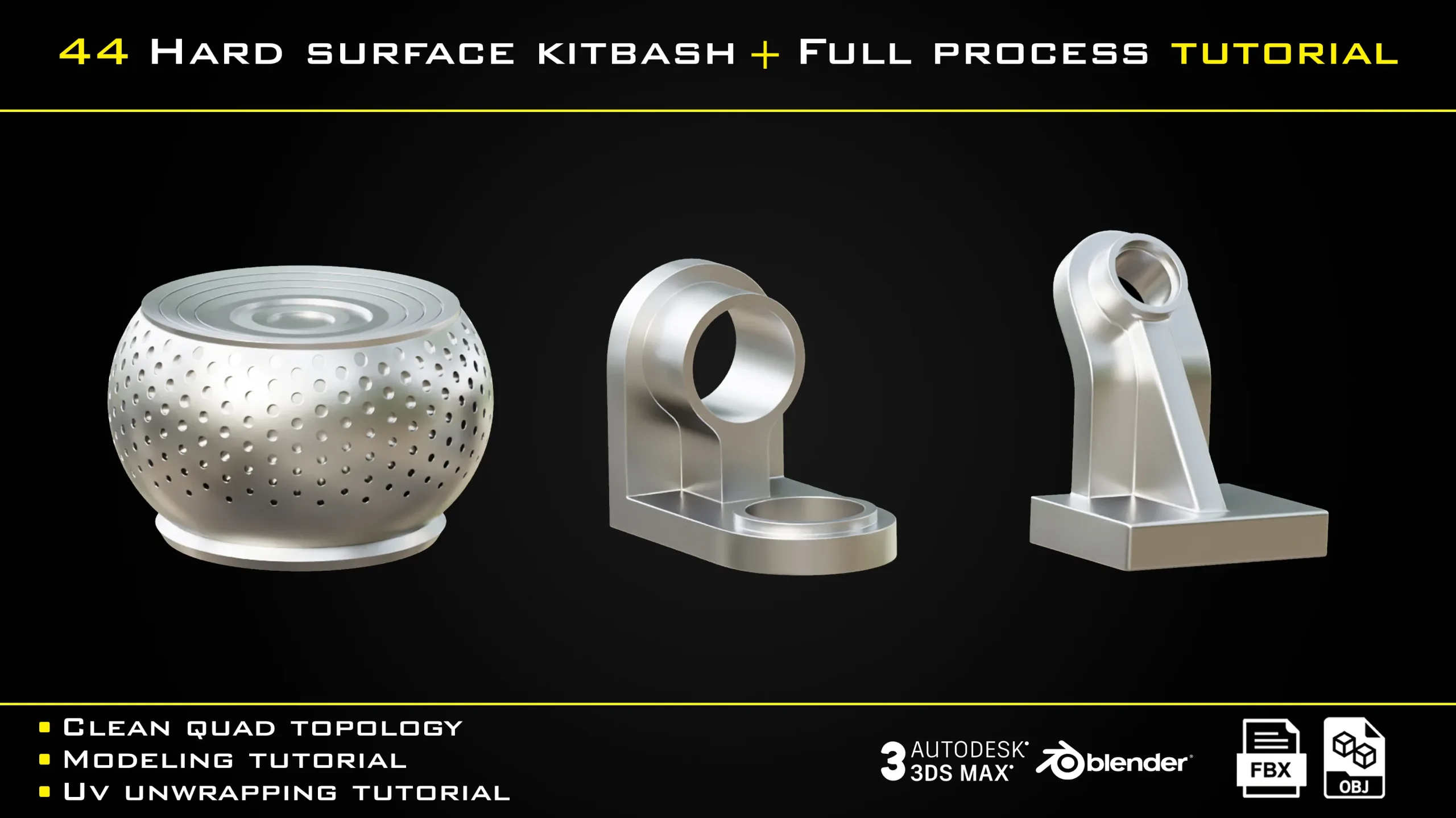 44 Hard surface kitbash + Full Process Tutorial